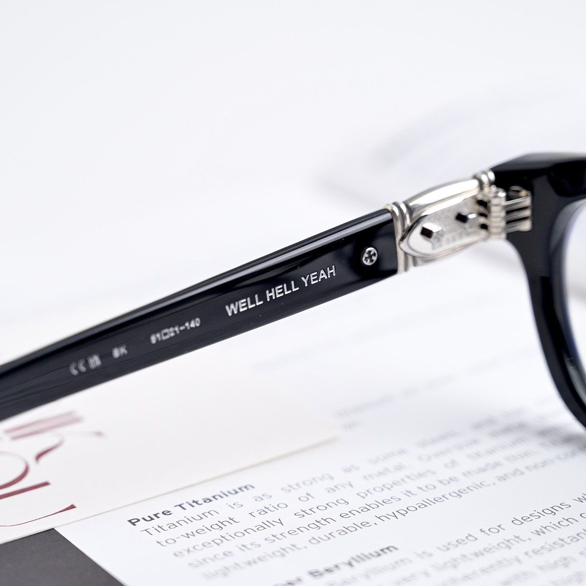 Chrome Hearts CHROME HEARTS WELL HELL YEAH BLACK GLASSES Size ONE SIZE - 6 Thumbnail