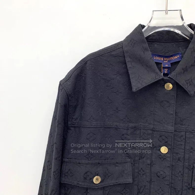 Louis Vuitton Louis Vuitton 25 black logo full-print cotton lapel single Size US XXS / EU 40 - 3 Thumbnail