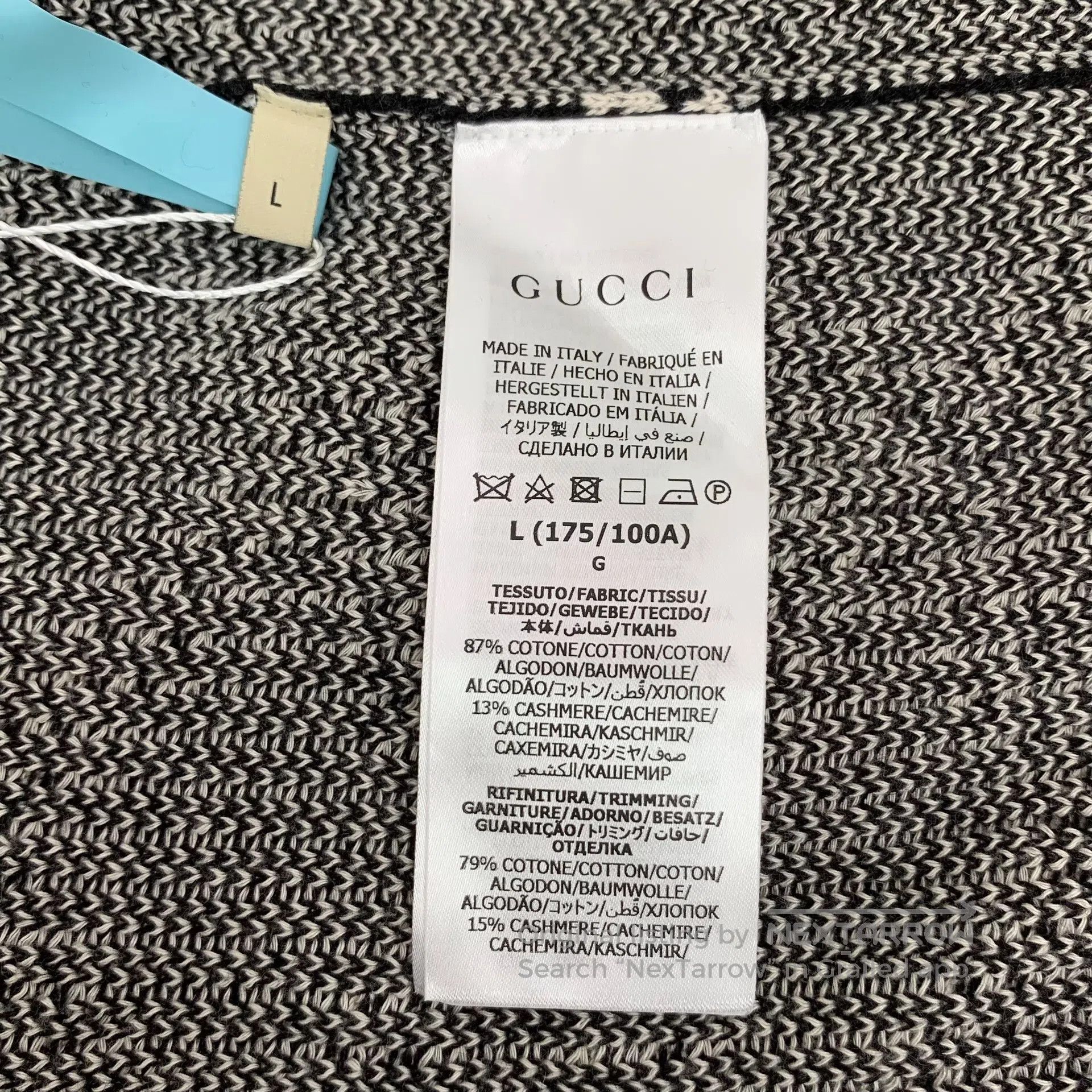 Gucci Guicci Black diamond pattern cotton V-neck long sleeve kni Size US L / EU 52-54 / 3 - 6 Thumbnail