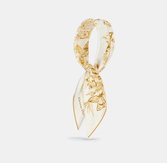 Dior o1w1db10425 34GLO7 Size: OS / Square Scarf in Gold & White Size ONE SIZE - 1 Thumbnail
