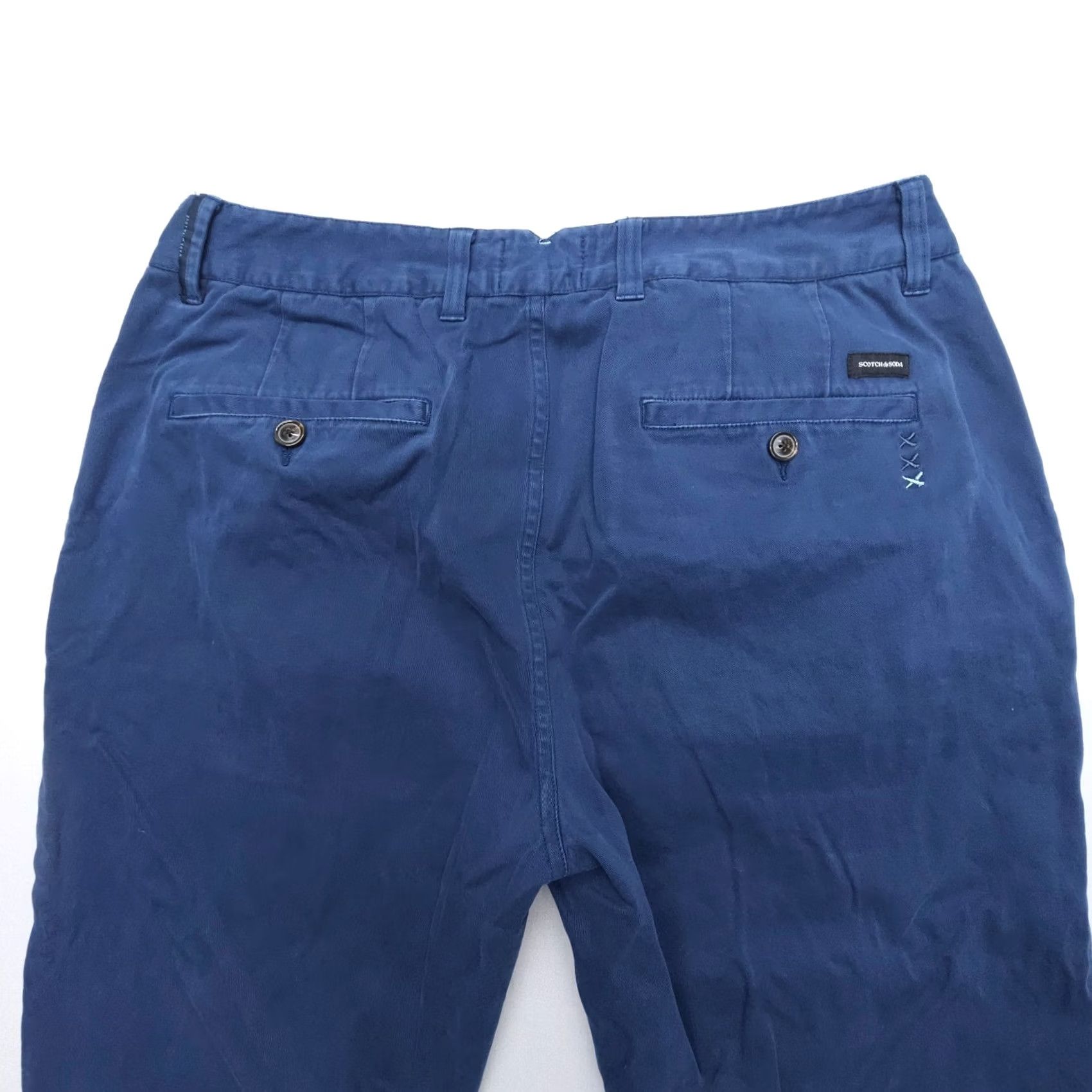 Scotch & Soda Scotch & Soda Pants Mens 33 x 30 Blue Chino Slim Straight Flat Front Twill Cotton Size US 33 - 4 Thumbnail