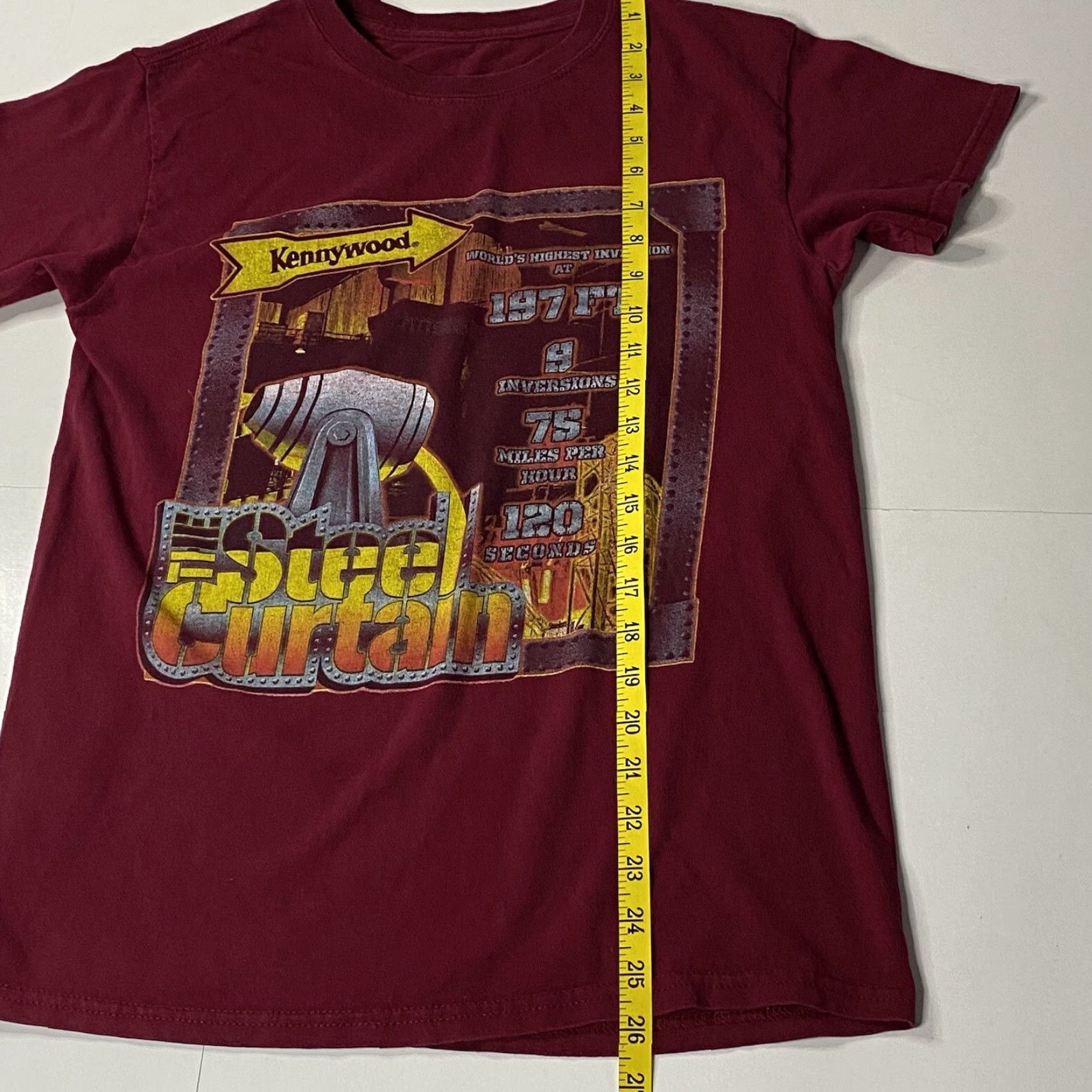 Vintage VTG Unbranded T-Shirt Pittsburgh Pa Kennywood Park Rollercoaster Shirt Adult S Red Mens Size US S / EU 44-46 / 1 - 7 Thumbnail
