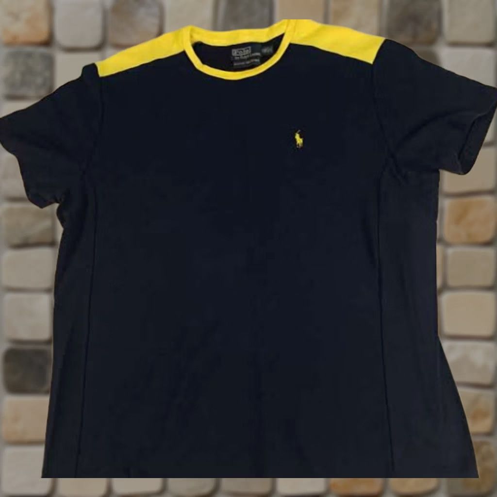 Polo Ralph Lauren VINTAGE Polo Ralph Lauren XL 90s Navy with Yellow Pony Trim Size US XL / EU 56 / 4 - 1 Thumbnail