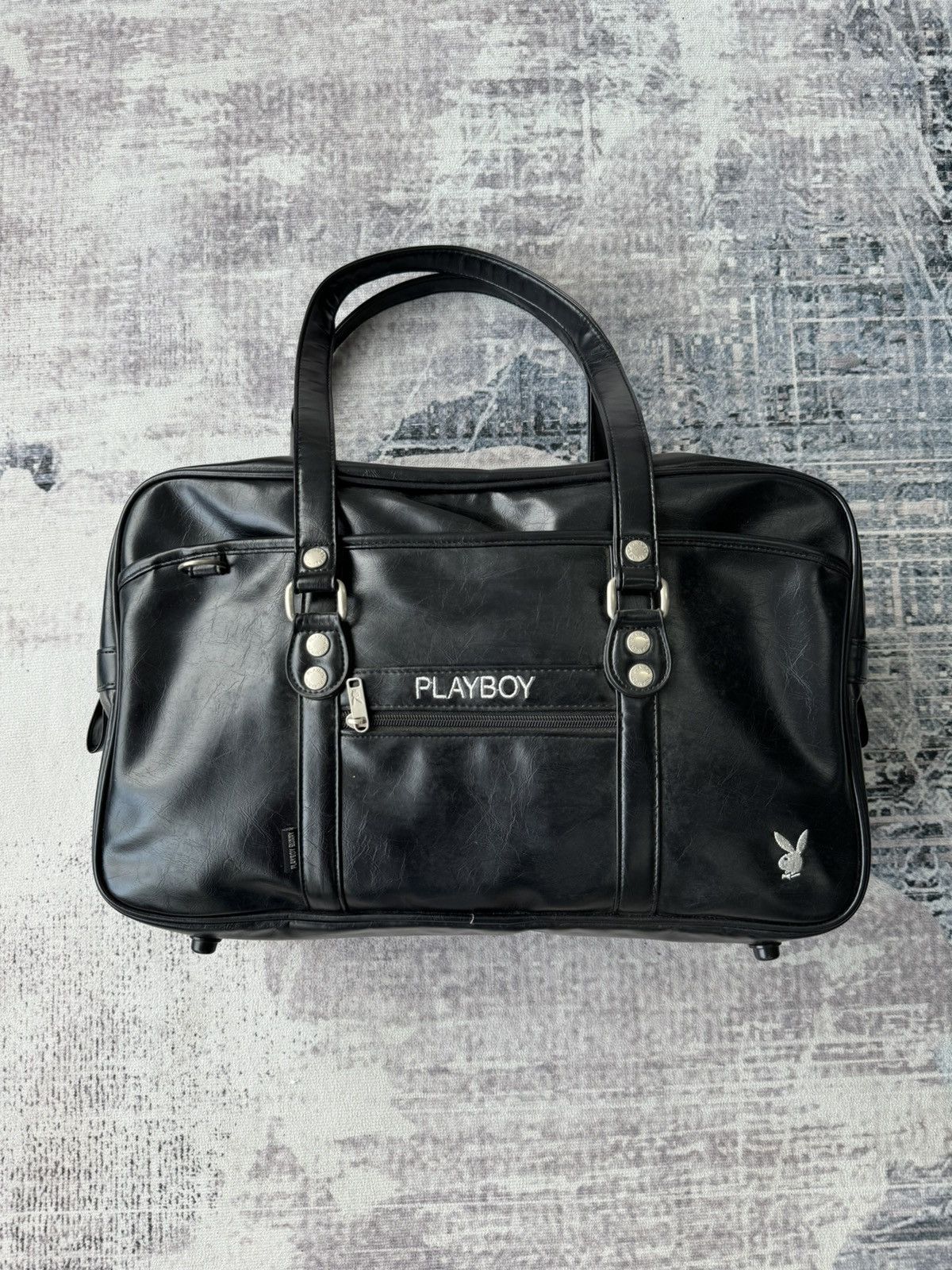 Japanese Brand Playboy Hand Carry Leather Bag Size ONE SIZE - 1 Thumbnail
