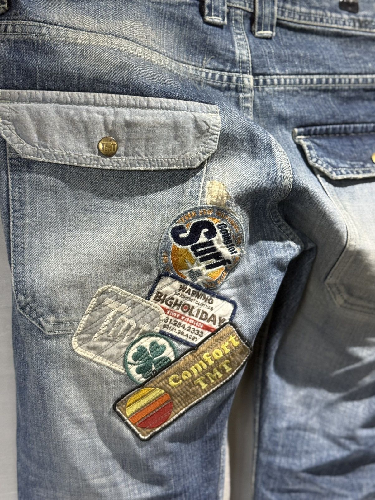 Japanese Brand Japanese fashion TMT japan Bush Denim PatchWork Jeans Size US 32 / EU 48 - 15 Thumbnail
