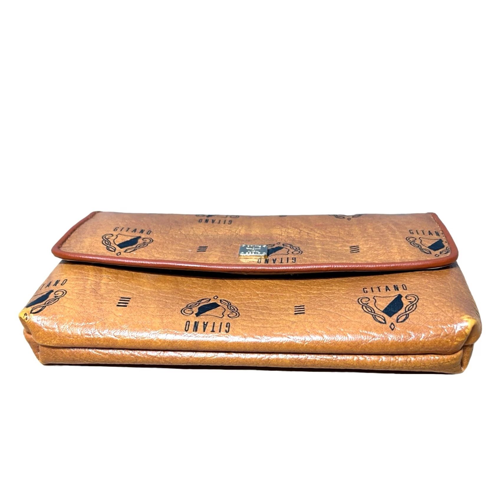Vintage VINTAGE Gitano Wallet Clutch Brown Faux Leather Large Snap Close Womens 1990s Brown Wallet Gitano Women’s Size ONE SIZE - 4 Thumbnail