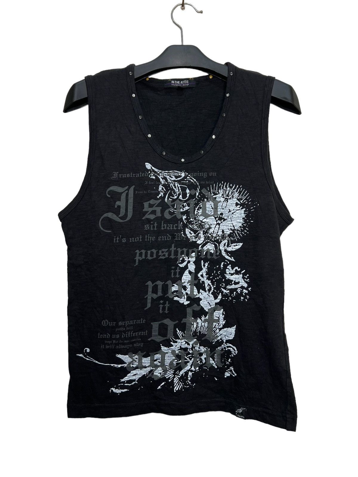 image of If Six Was Nine x In The Attic Japanese Studed Tank Top in Black, Men's (Size Medium)