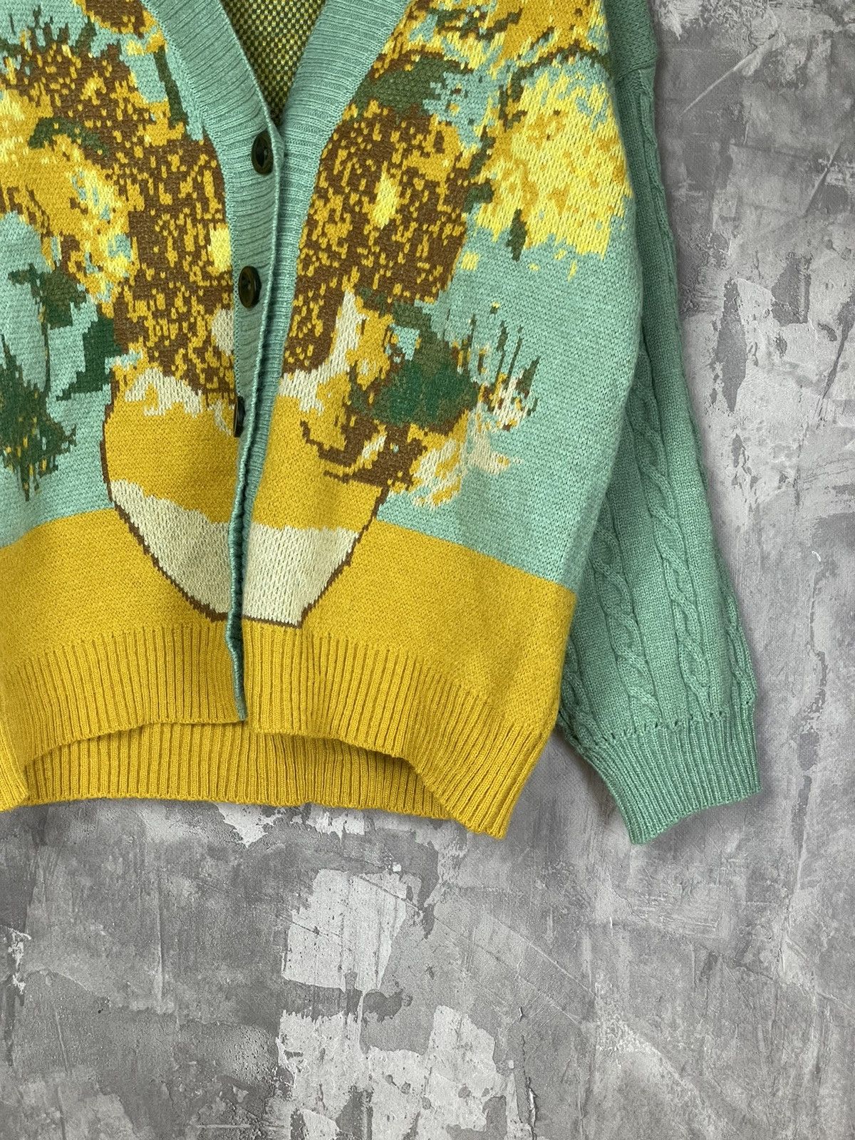 Other Avant Garde Oversized Cardigan Sunflower Logo Sweater Size L / US 10 / IT 46 - 6 Thumbnail