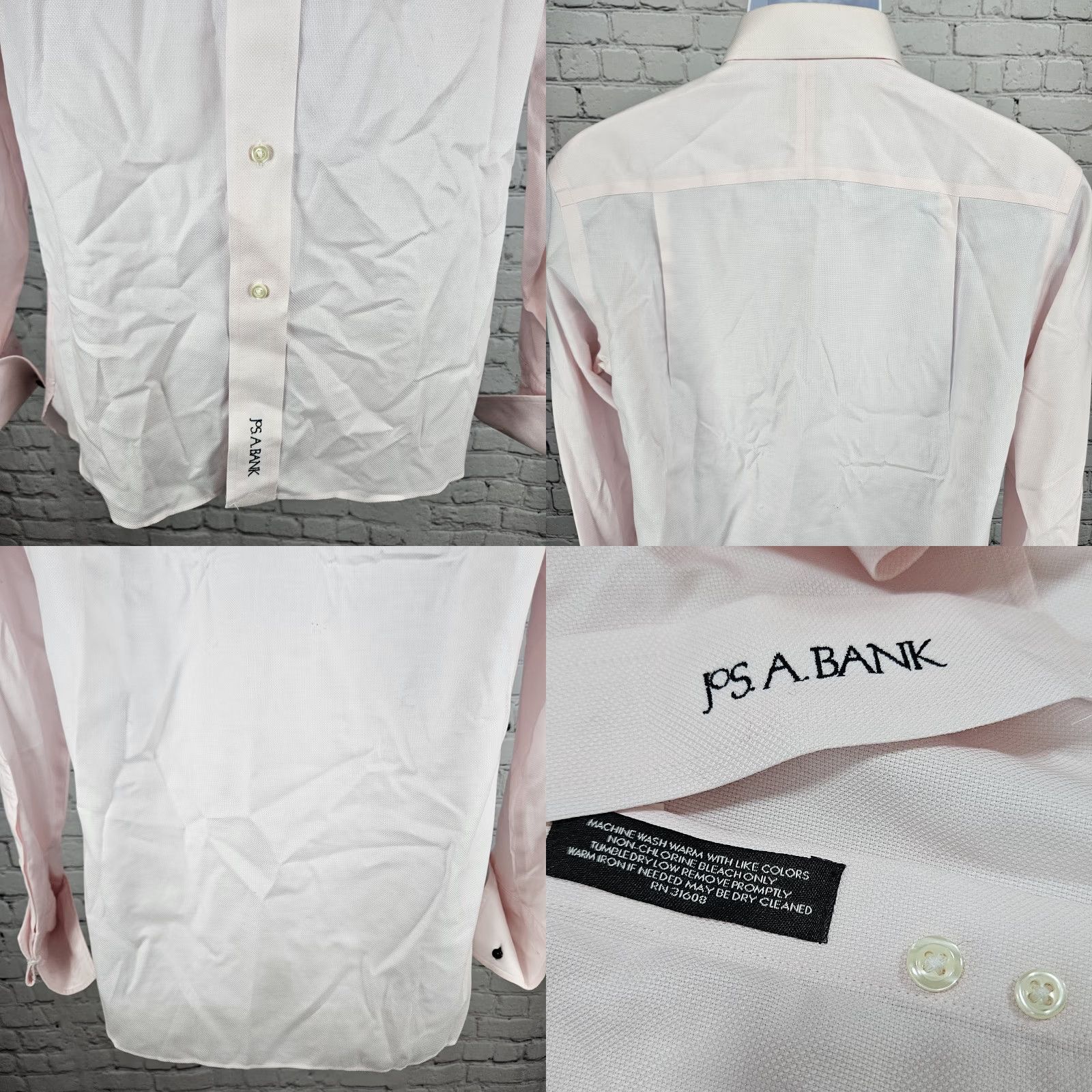 Jos. A. Bank Jos A Bank Pink Egyptian Cotton Slim Signature Dress Shirt 15-34 Long Sleeve Size 40R - 8 Thumbnail