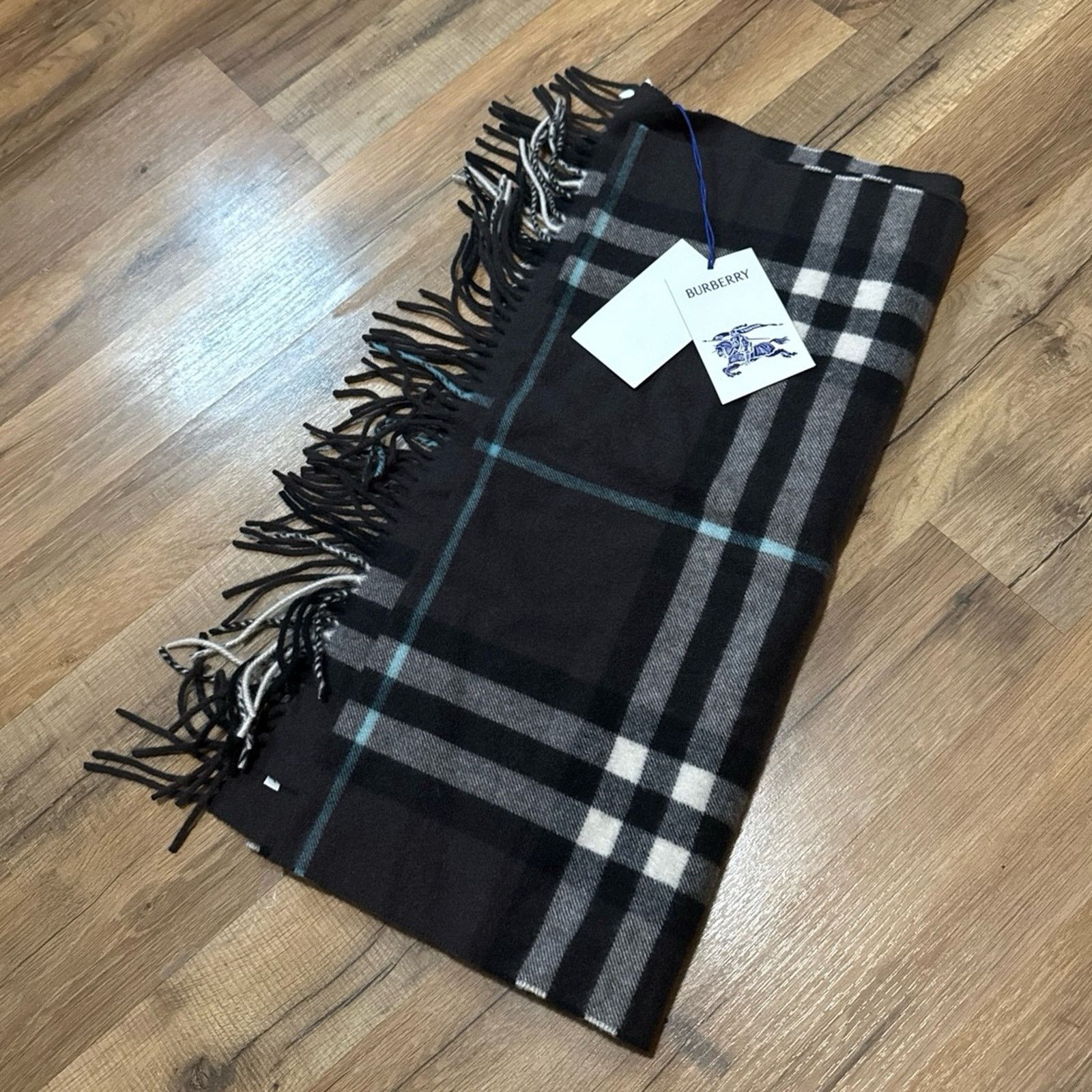 Burberry Burberry Wide Check Cashmere Otter Scarf Size ONE SIZE - 3 Thumbnail