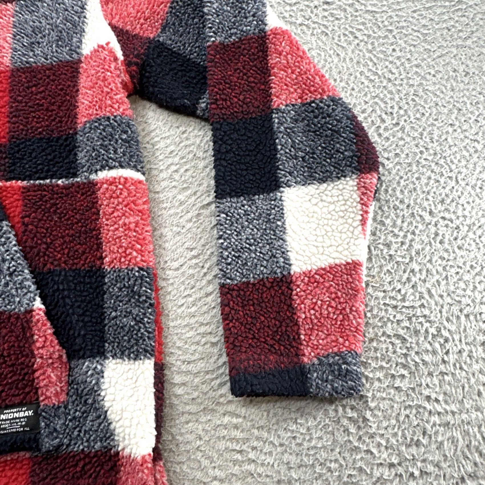 Vintage VINTAGE Union Bay Jacket Mens Large Fleece Buffalo Plaid 1/4 Zip Pullover Red Shirt windbreaker Size US L / EU 52-54 / 3 - 3 Thumbnail