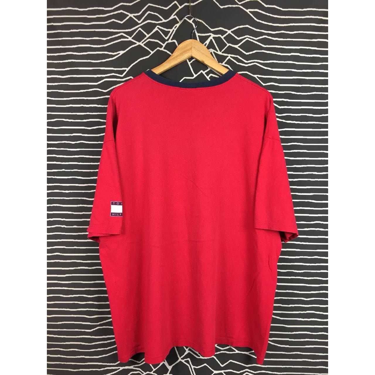 Tommy Hilfiger × Vintage Vtg 90s Tommy Hilfiger Spell Out Logo Made In Usa Tee Size US XXL / EU 58 / 5 - 6 Thumbnail