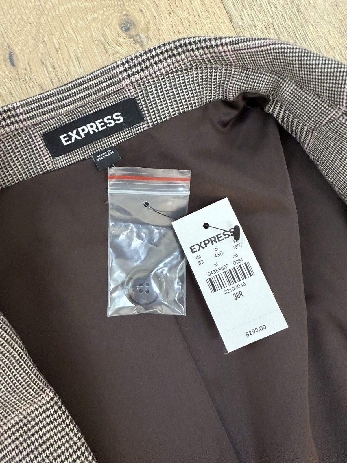 Express Express Slim Navy Wool Blend Suit Jacket 38R Size 38R - 3 Thumbnail