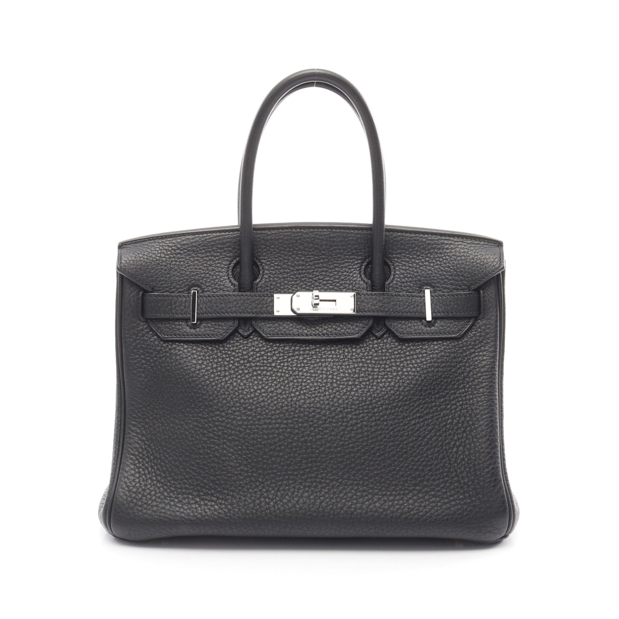 Hermes Hermes Birkin 30 Handbag Clemence Leather Black Silver Hardware □I Stamp (Manufactured Around 2005) Size ONE SIZE - 1 Thumbnail