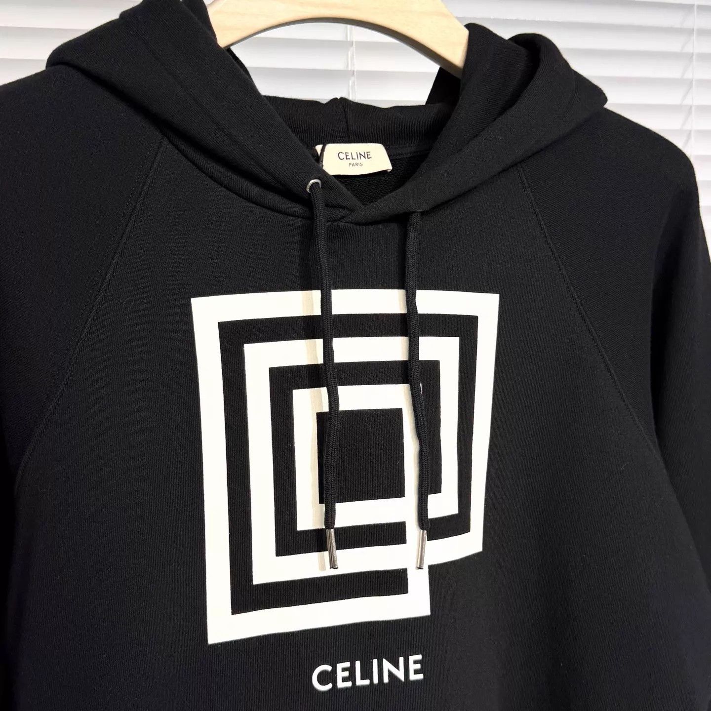 Celine Celine Black Hoodie S Maze Print Letter Logo Size S / US 4 / IT 40 - 3 Thumbnail