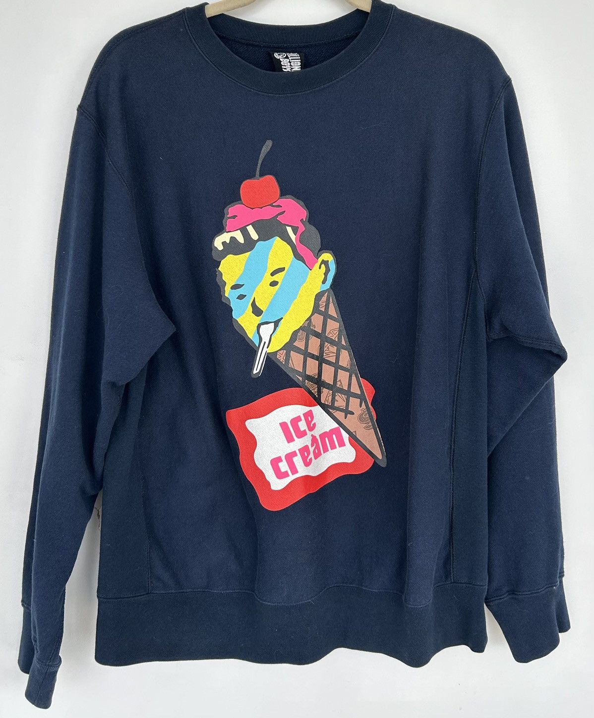 image of Billionaire Boys Club x Icecream Og Bbc/ice Creak Coneman Sweater in Navy, Men's (Size Medium)