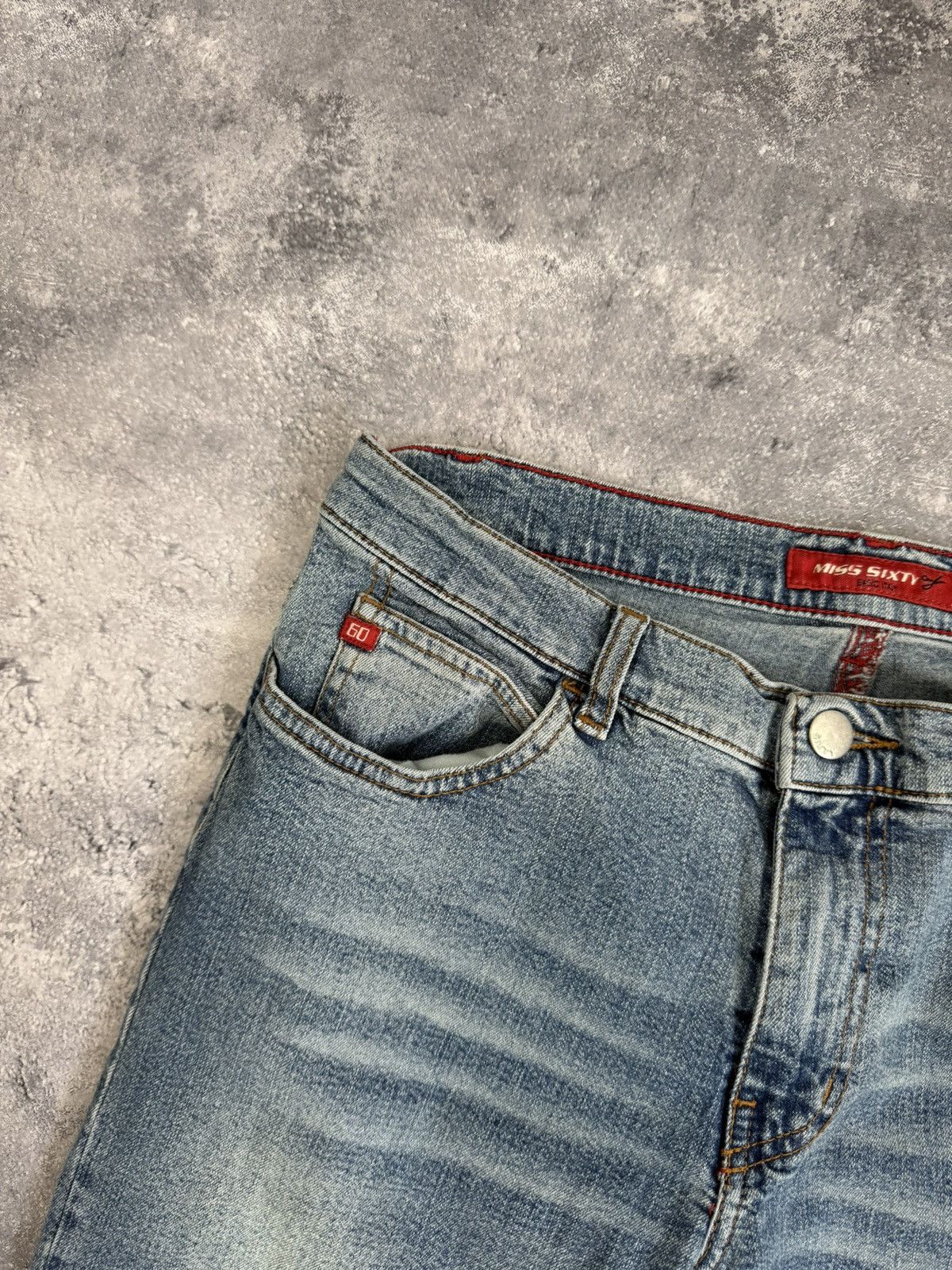 Miss Sixty Miss Sixty Flared Jeans Low Rise Avant Garde Denim Pants Y2K Size 31" - 20 Thumbnail