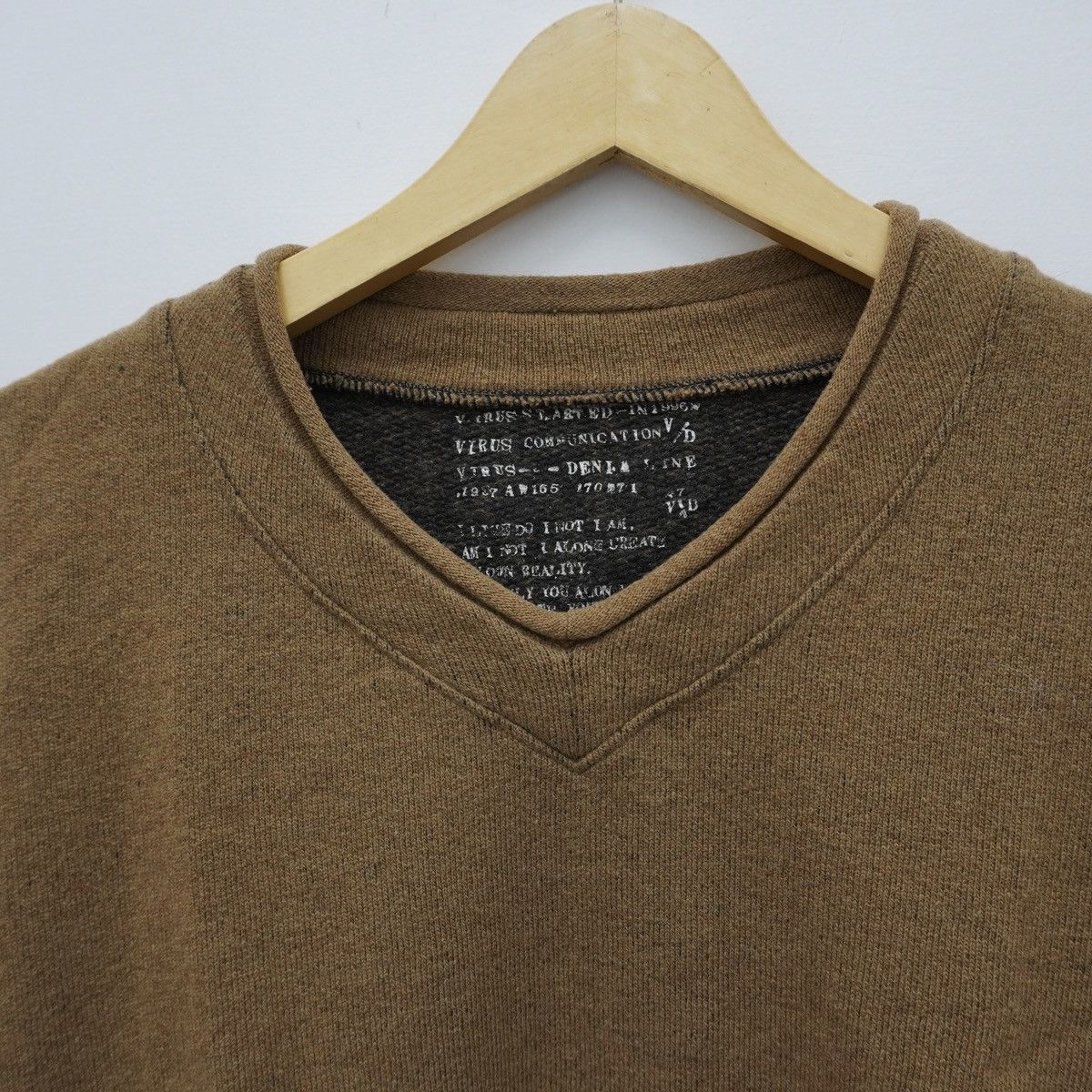 Japanese Brand Vtg Virus Denim Line Japan Brown Longsleeve Knit LGB style Size US M / EU 48-50 / 2 - 2 Thumbnail