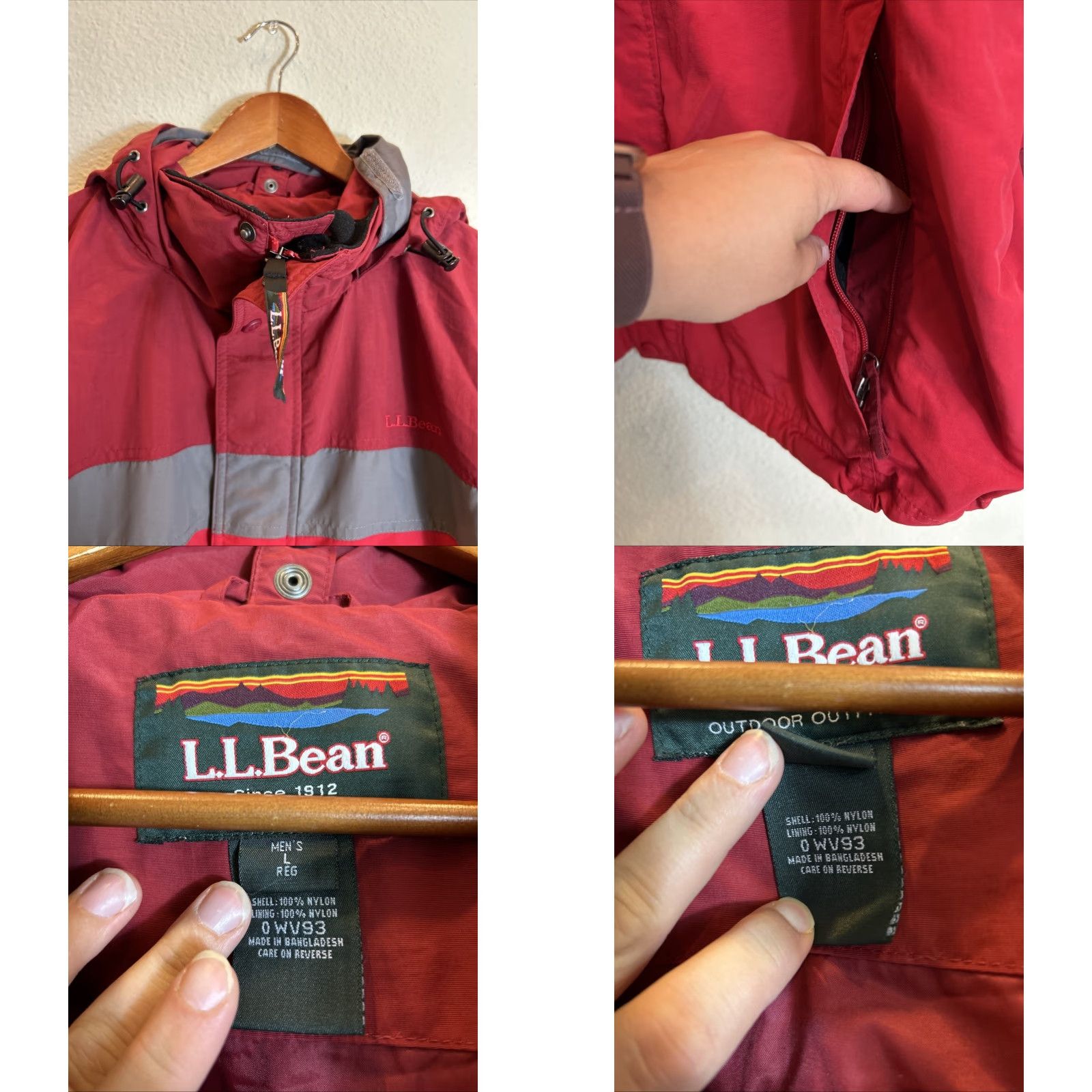 Vintage VINTAGE LL Bean Men’s Size Large Red Full Zip Jacket Hood 90s Outdoor USA Mens Size L Blue Embroidered Logo Zipper Jacket Size US L / EU 52-54 / 3 - 8 Thumbnail