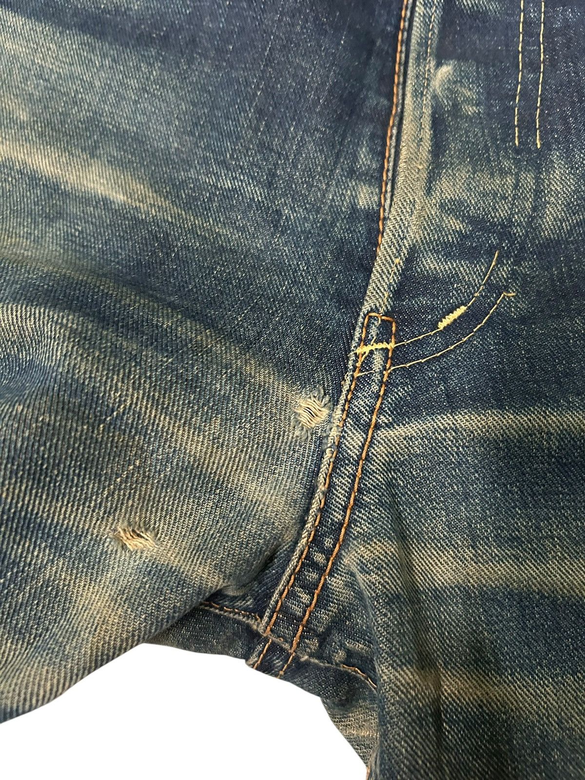 Japanese Brand × Kapital × Vintage Rusty SugarCane Selvedge Distressed Denim Jeans Size US 30 / EU 46 - 10 Thumbnail