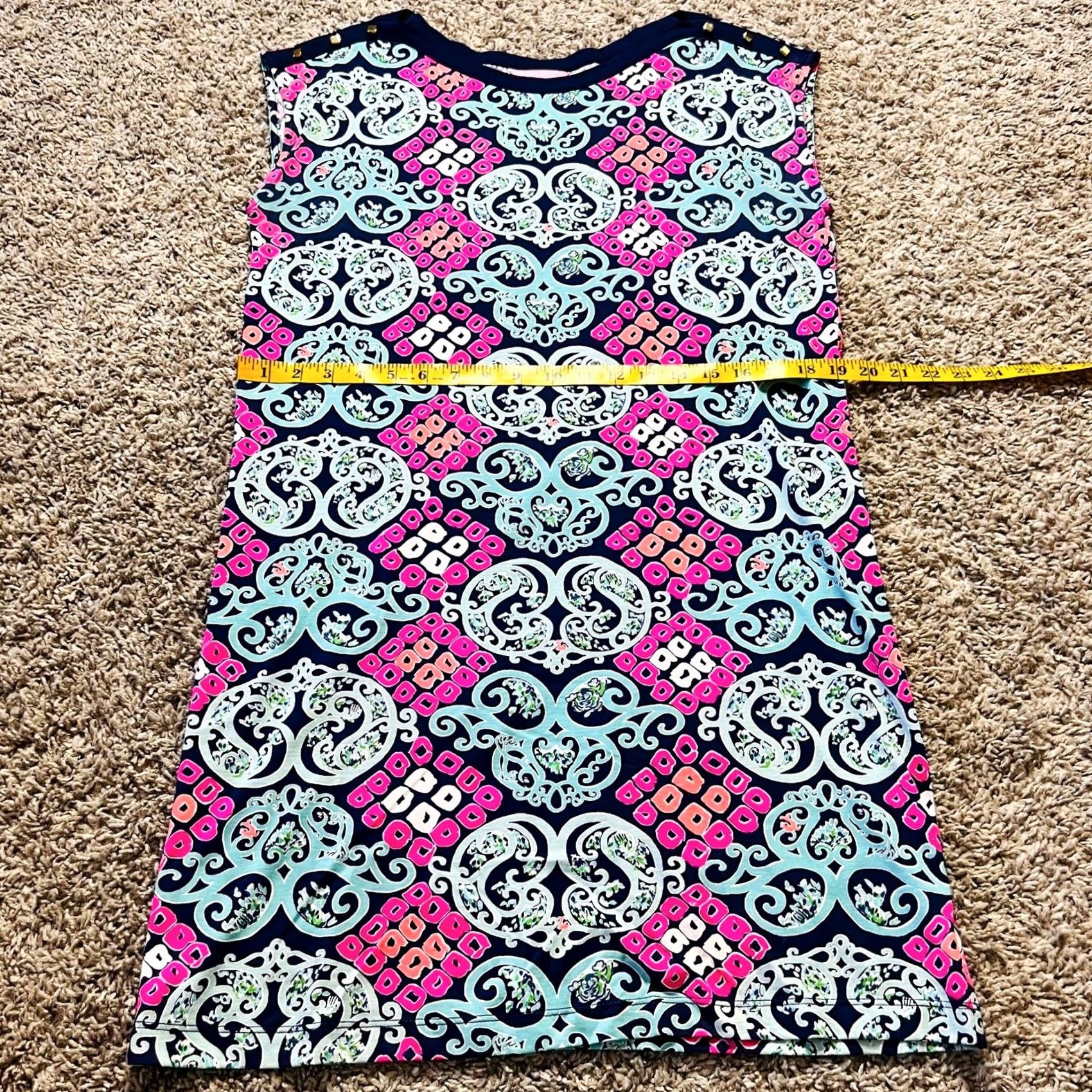 Lilly Pulitzer VINTAGE Lilly Pulitzer Paisley Pink Preppy Print Casual Cocktail Dress M Womens Midi 90s Size M / US 6-8 / IT 42-44 - 2 Thumbnail