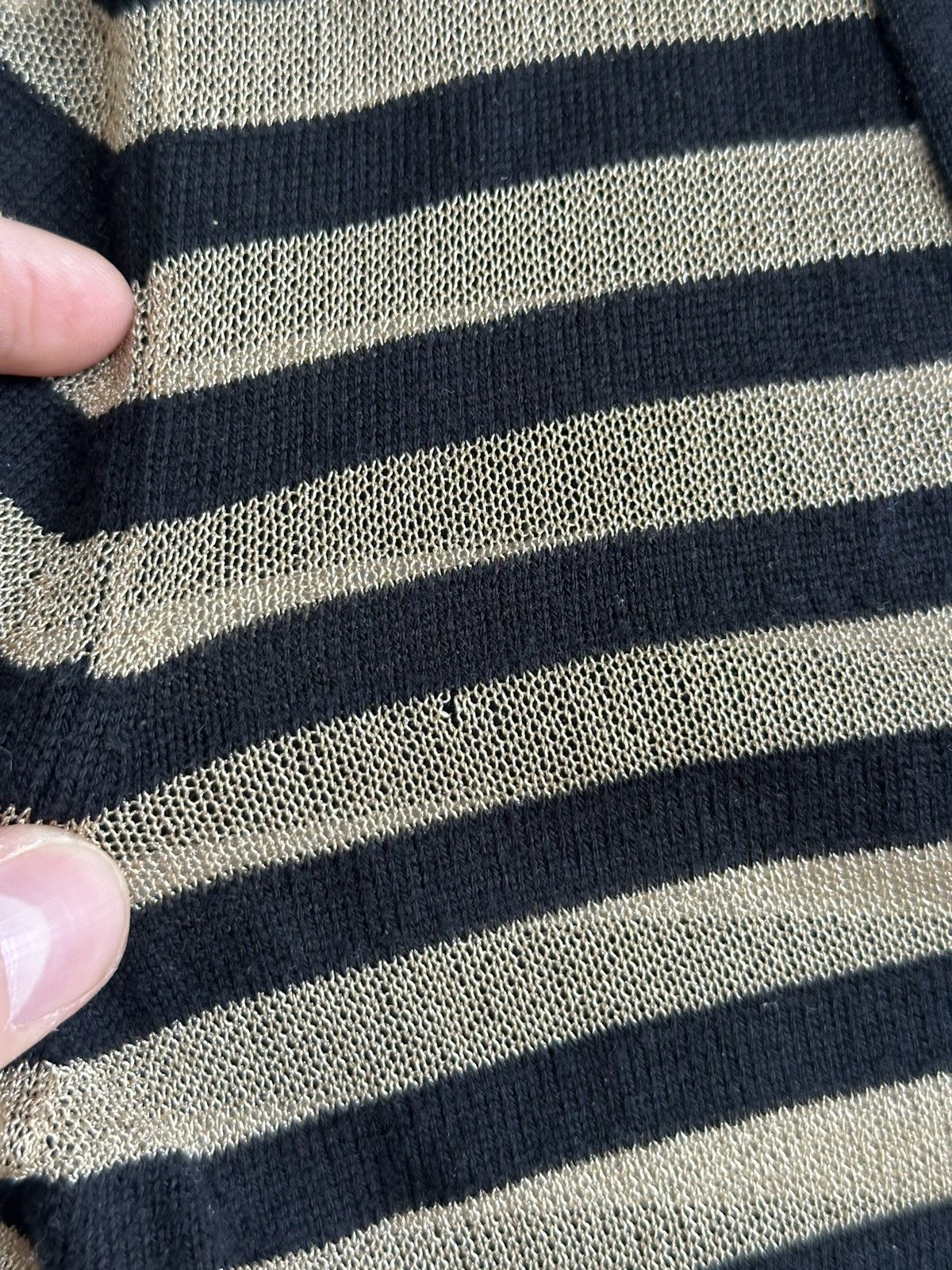 Burberry 90s Thomas Burberry Striped Black/Gold Knit Cardigan Size S Size US S / EU 44-46 / 1 - 8 Thumbnail