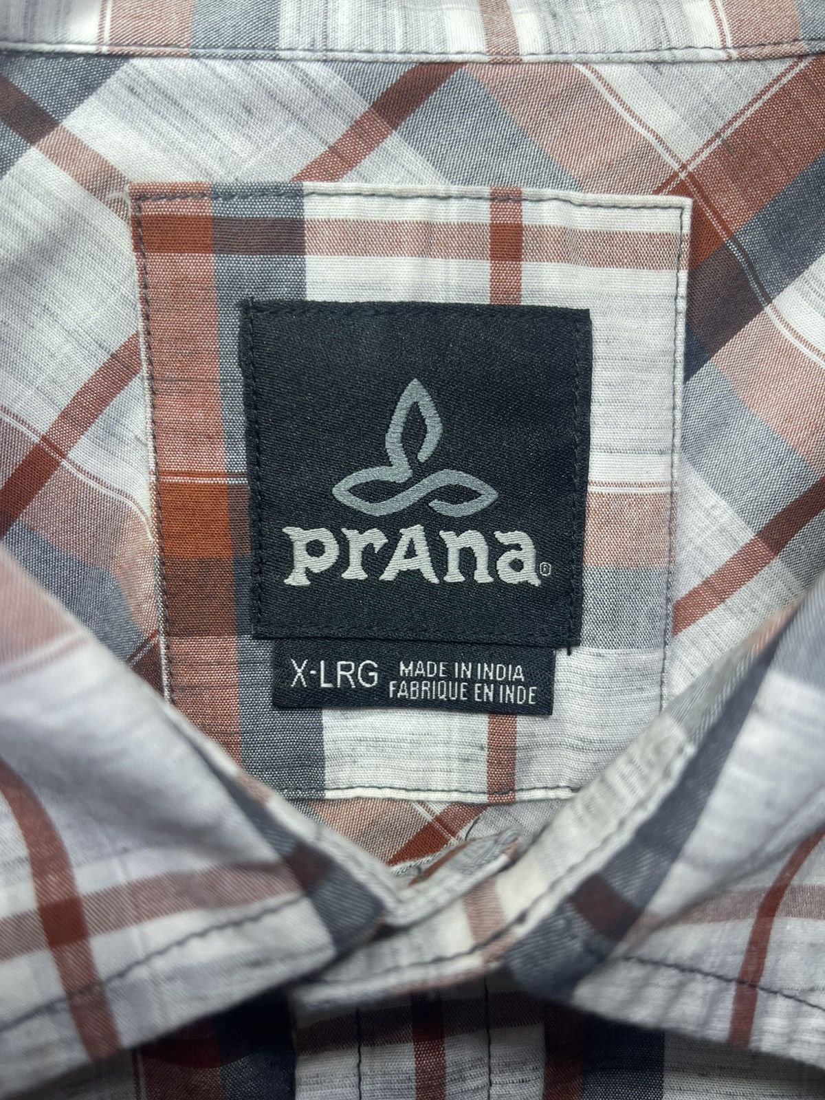 Prana PrAna Shirt Men's Sz XL Button Up S/S Orange Organic Cotton Size US XL / EU 56 / 4 - 3 Thumbnail