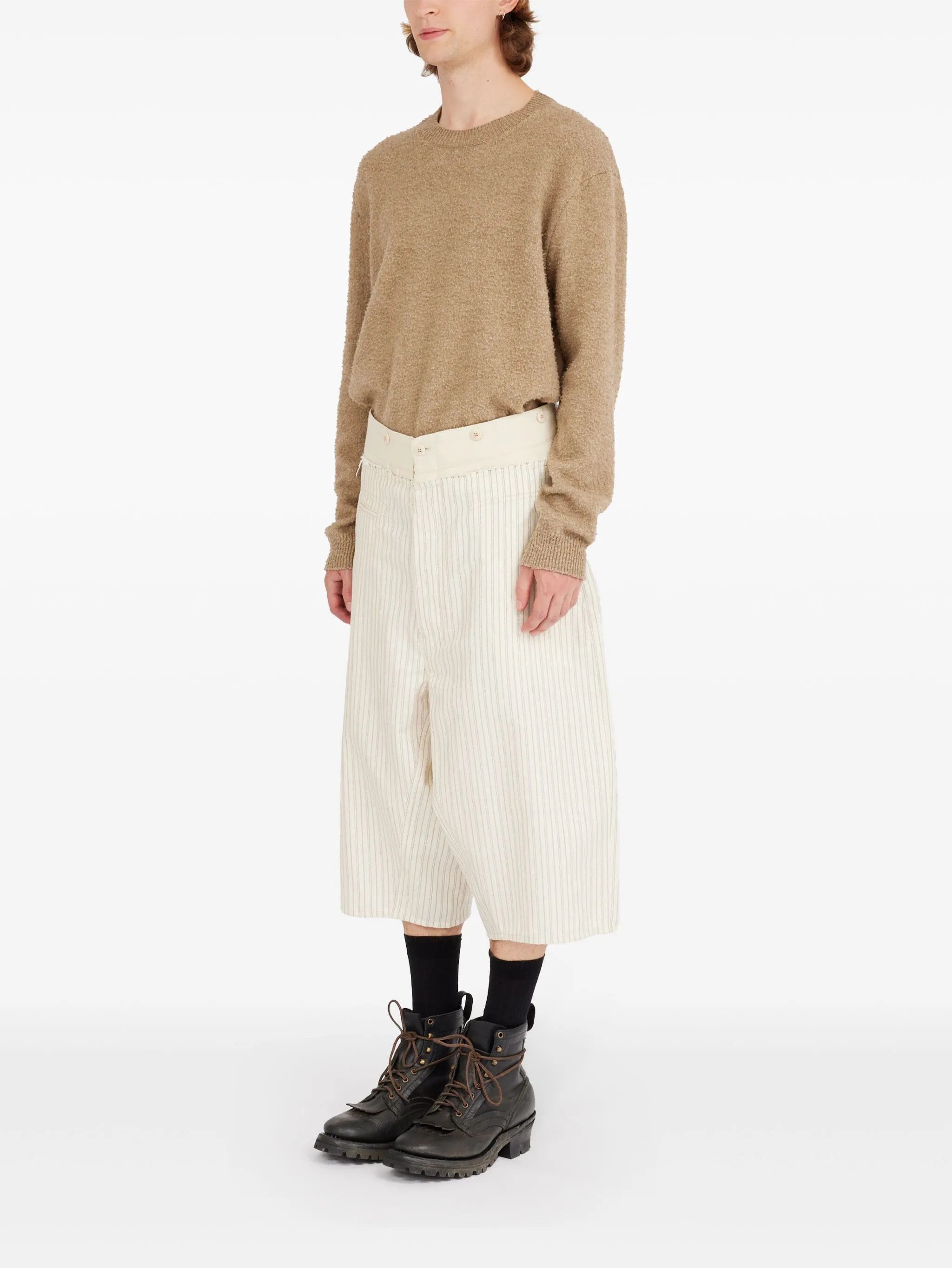 Maison Margiela o1w1db10226 Striped Short in Beige Size US 32 / EU 48 - 5 Thumbnail
