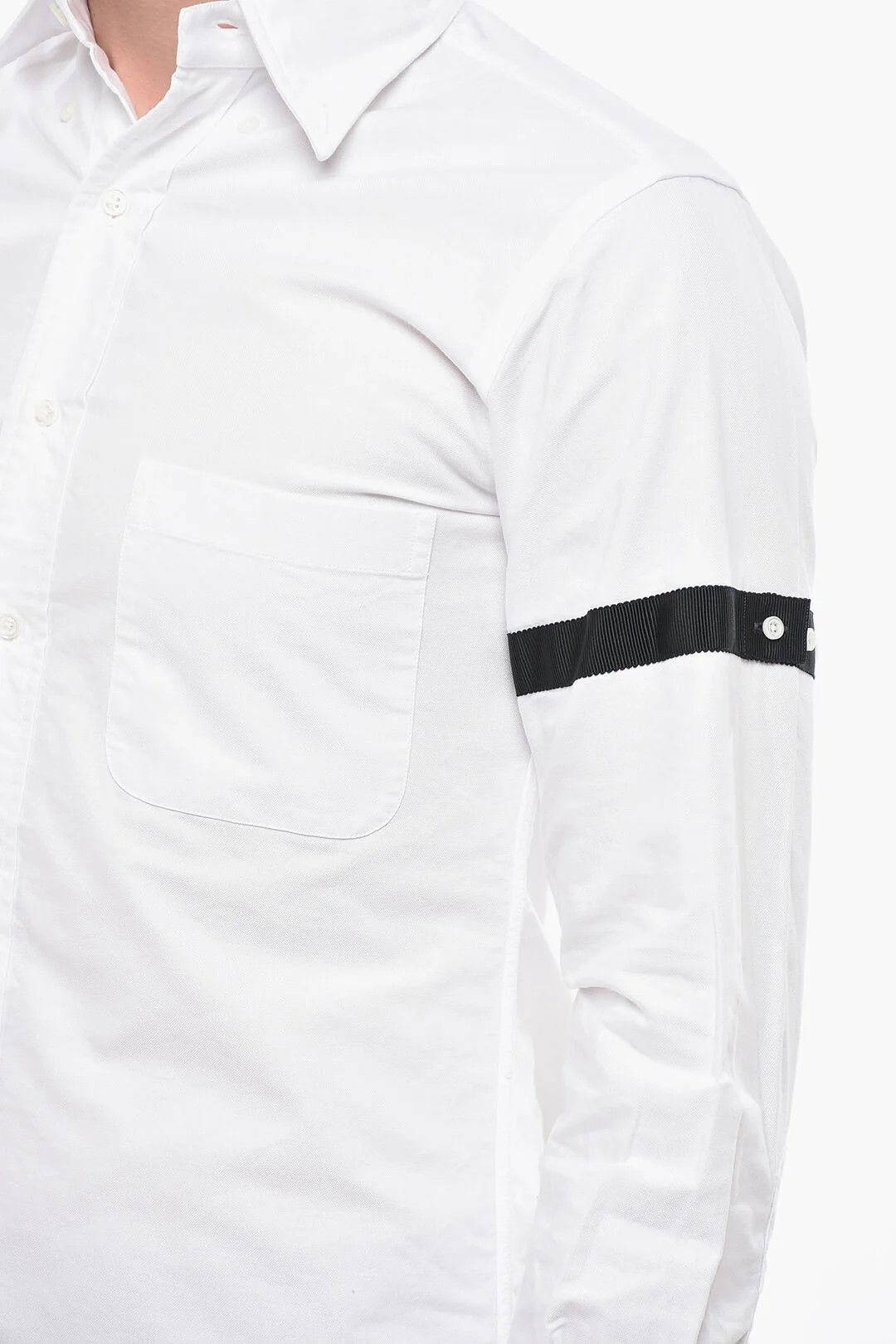 Thom Browne og1mm0426 Solid-Colored Button-Down Shirt in White Size US M / EU 48-50 / 2 - 3 Thumbnail