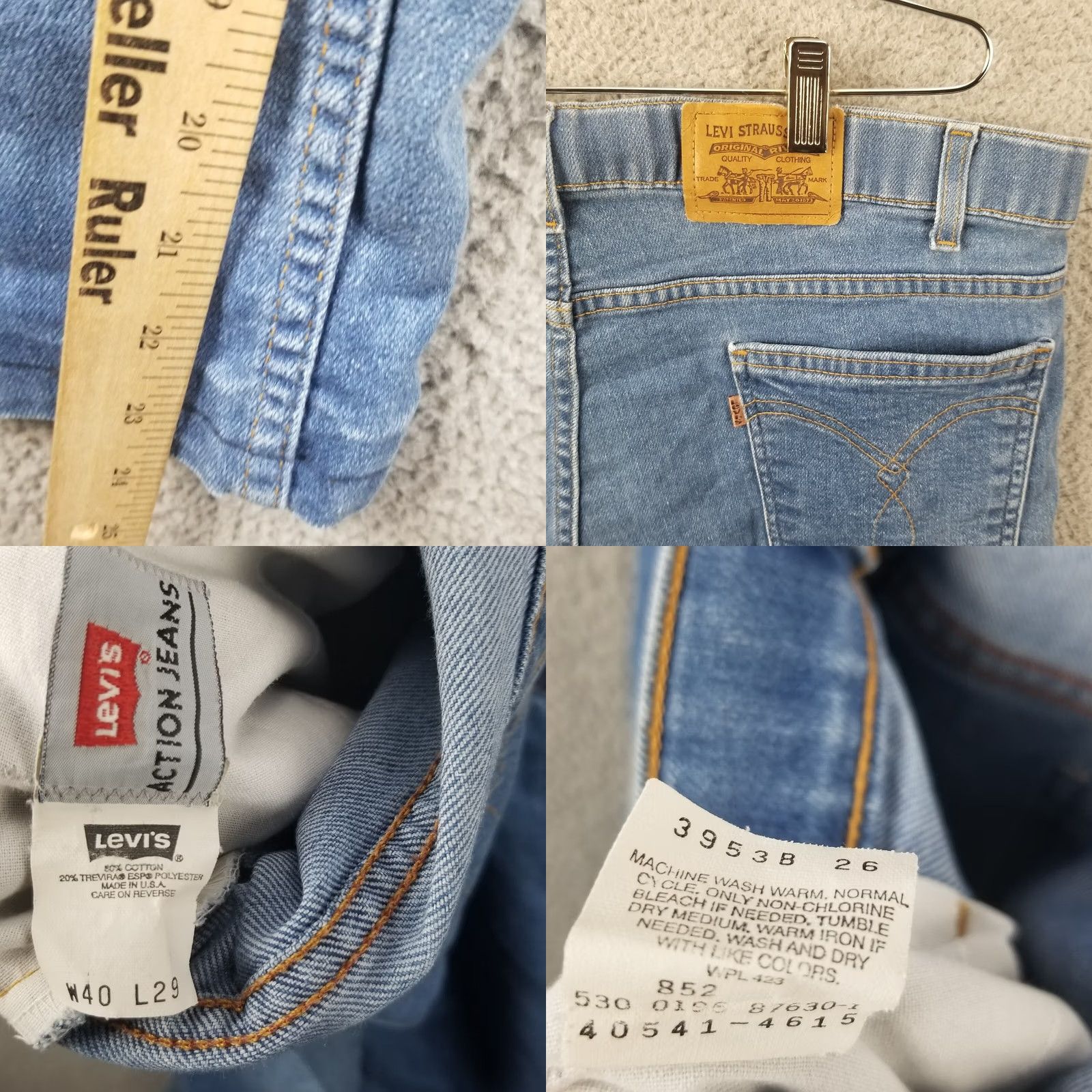 Levi's VINTAGE Levi's Denim Jeans Orange Tab USA Made Cropped 38X24 Regular Mens Jeans 517 Distressed Solid USA Theme 80s 90s Size US 38 / EU 54 - 8 Thumbnail