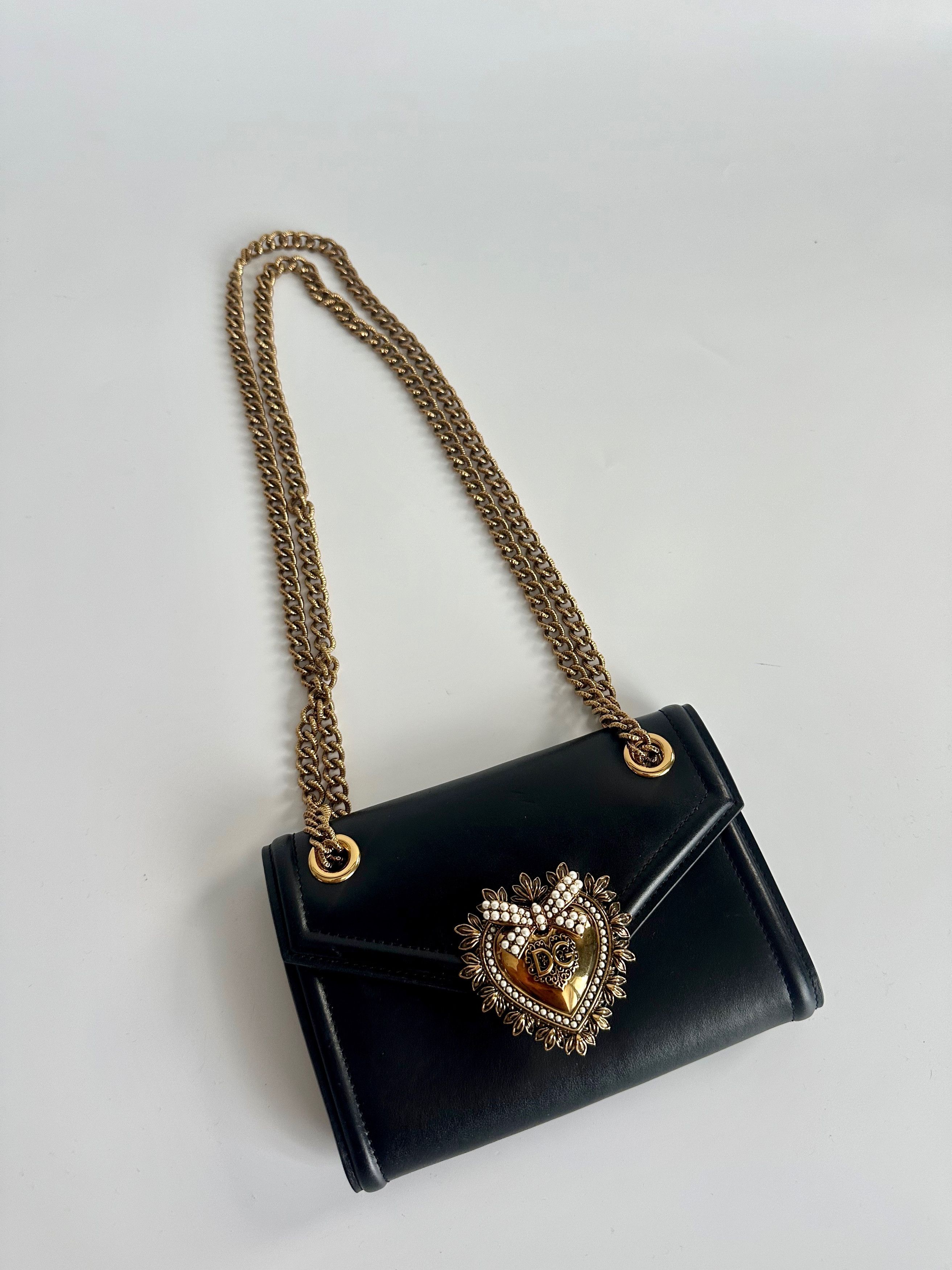 Dolce & Gabbana Dolce & Gabbana Devotion Mini Black Leather Bag Shoulder Size ONE SIZE - 2 Thumbnail