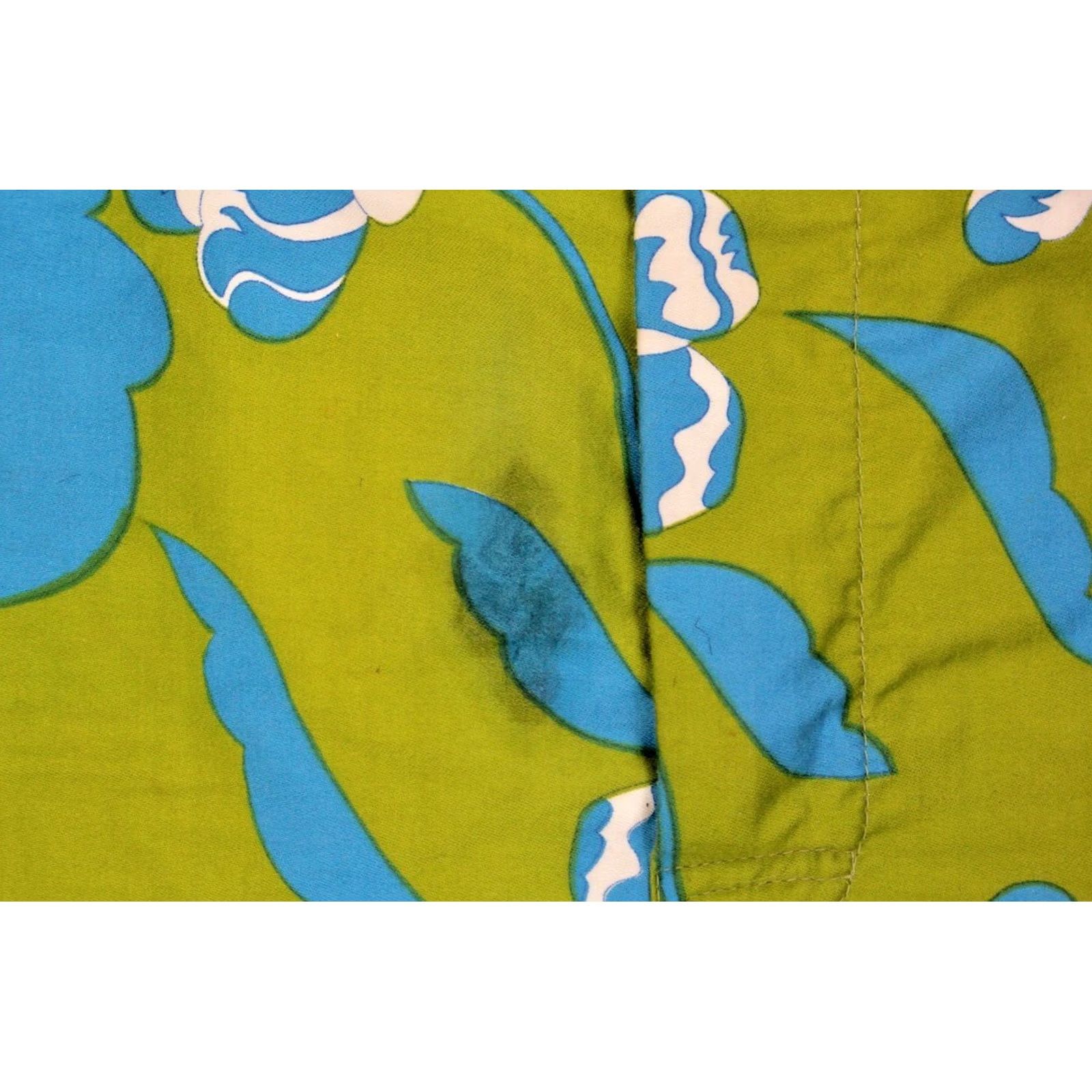 Vintage Mens VTG 1960s Green & Blue Flora Pattern Swimming Trunks Sz L 60s Cotton Shorts Size US 36 / EU 52 - 6 Thumbnail
