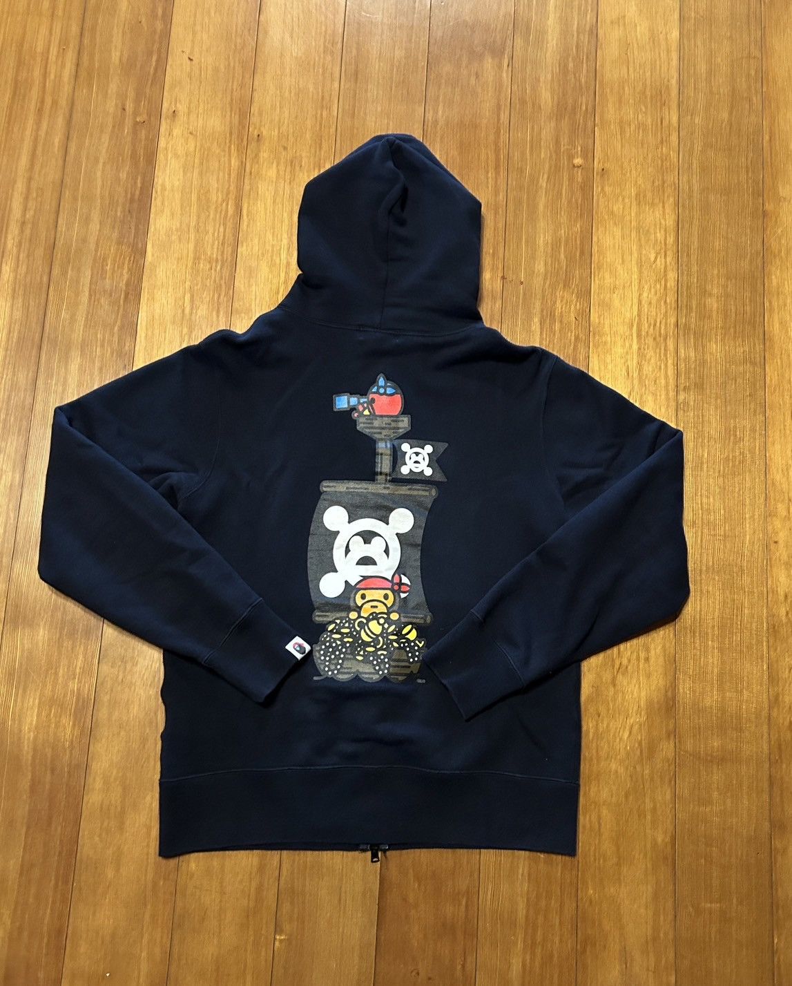 Bape Bape Black Pirate Baby Milo Logo Zip Hoodie Size US M / EU 48-50 / 2 - 10 Thumbnail