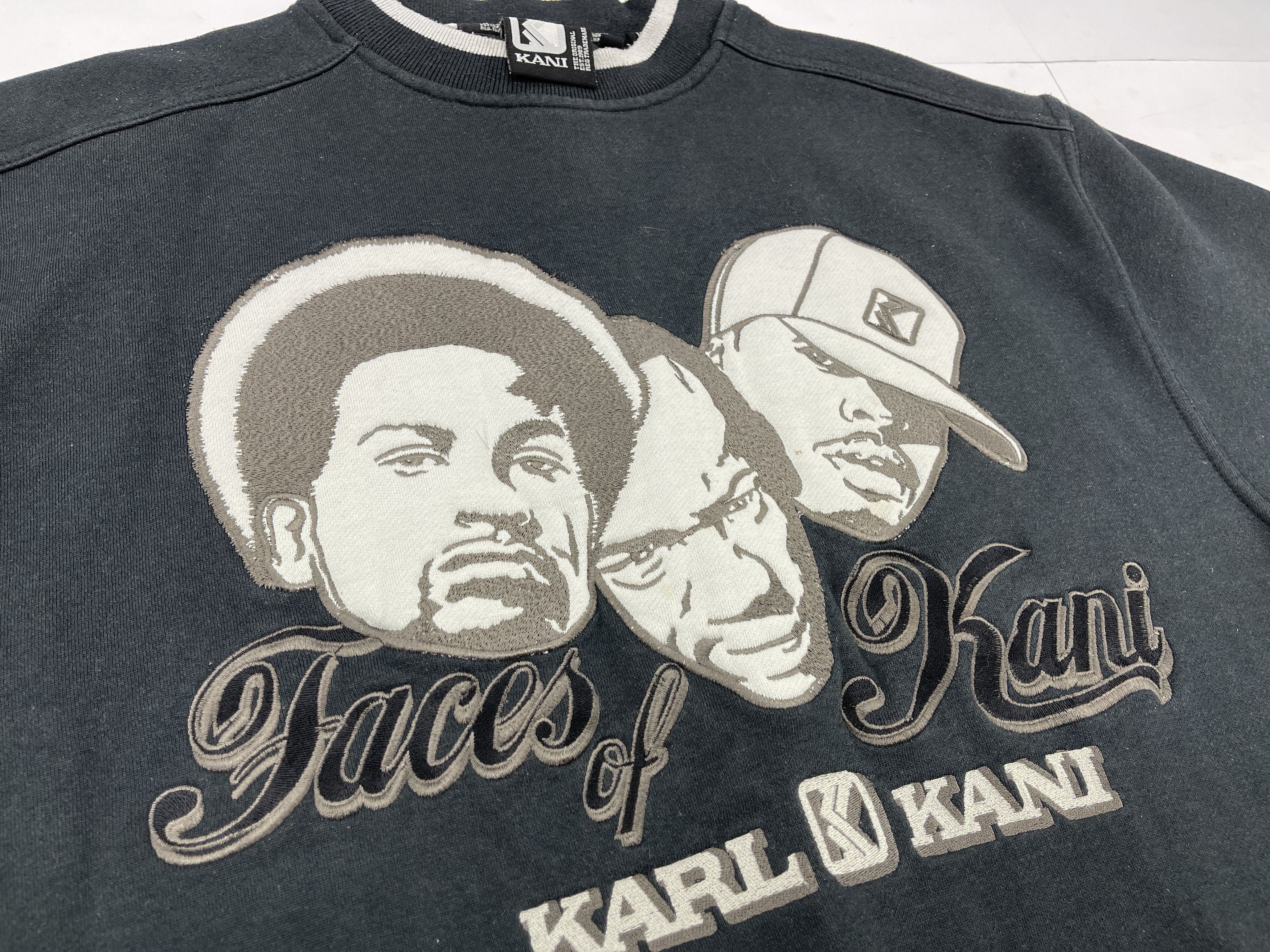 Karl Kani KARL KANI sweatshirt, black, vintage Kani Faces, 90s size L Size US L / EU 52-54 / 3 - 8 Thumbnail