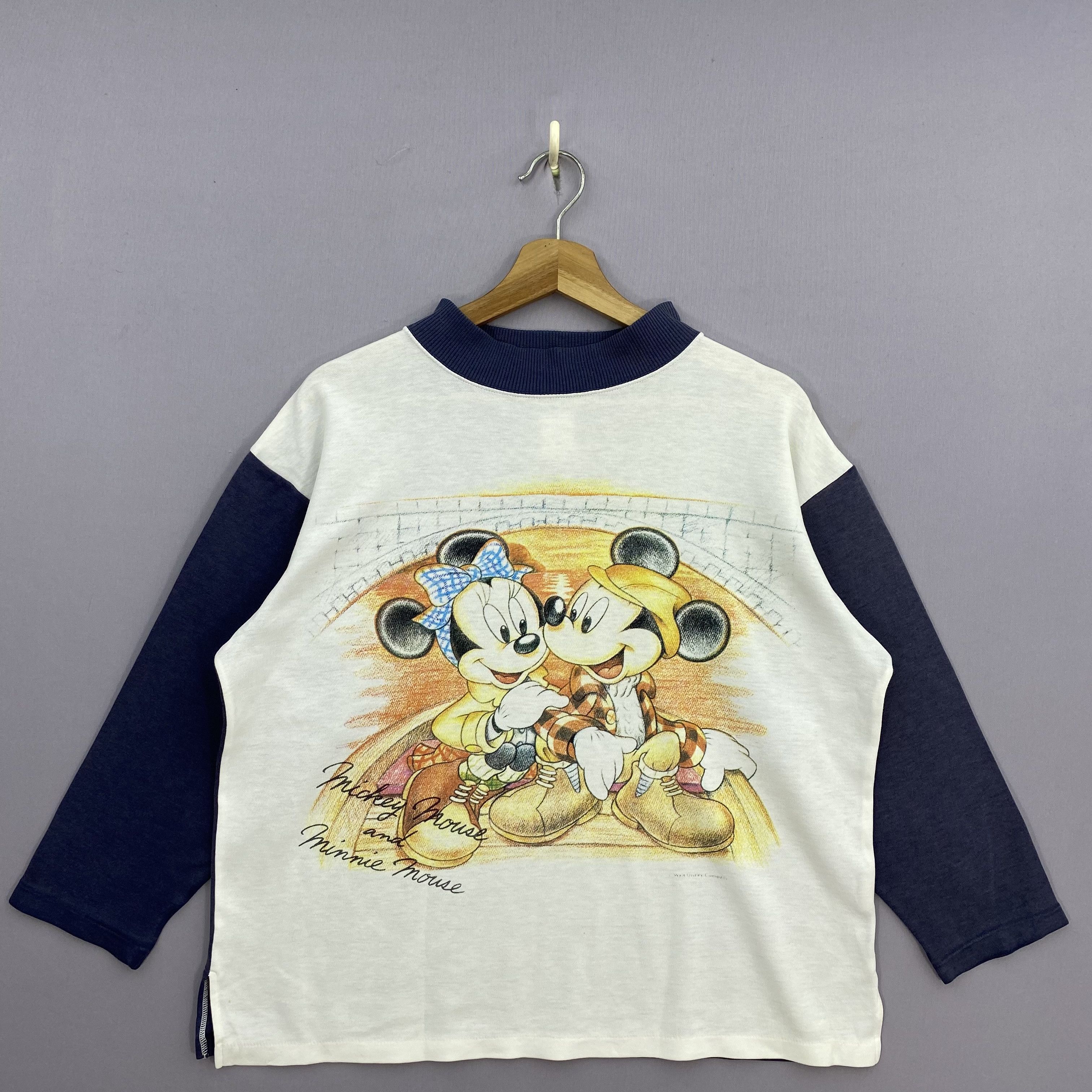 Disney Vintage 90s Disney Mickey Minnie Mouse Sweatshirt Mock Neck Size US M / EU 48-50 / 2 - 2 Thumbnail