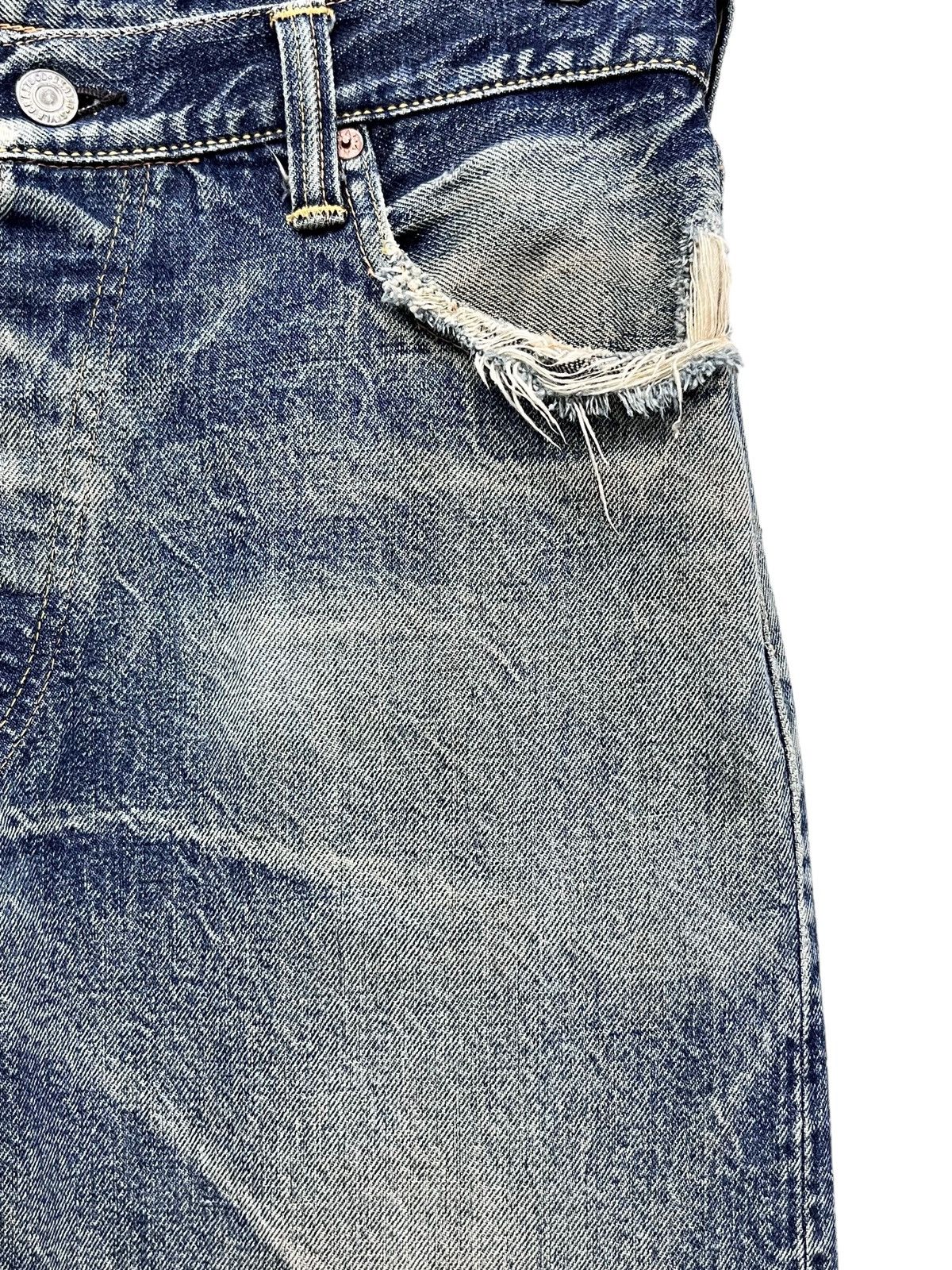Evisu 🔥EVISU YAMANE NO1 SPECIAL SELVEDGE Worn-Out Thrashed Denim Size US 31 - 5 Thumbnail