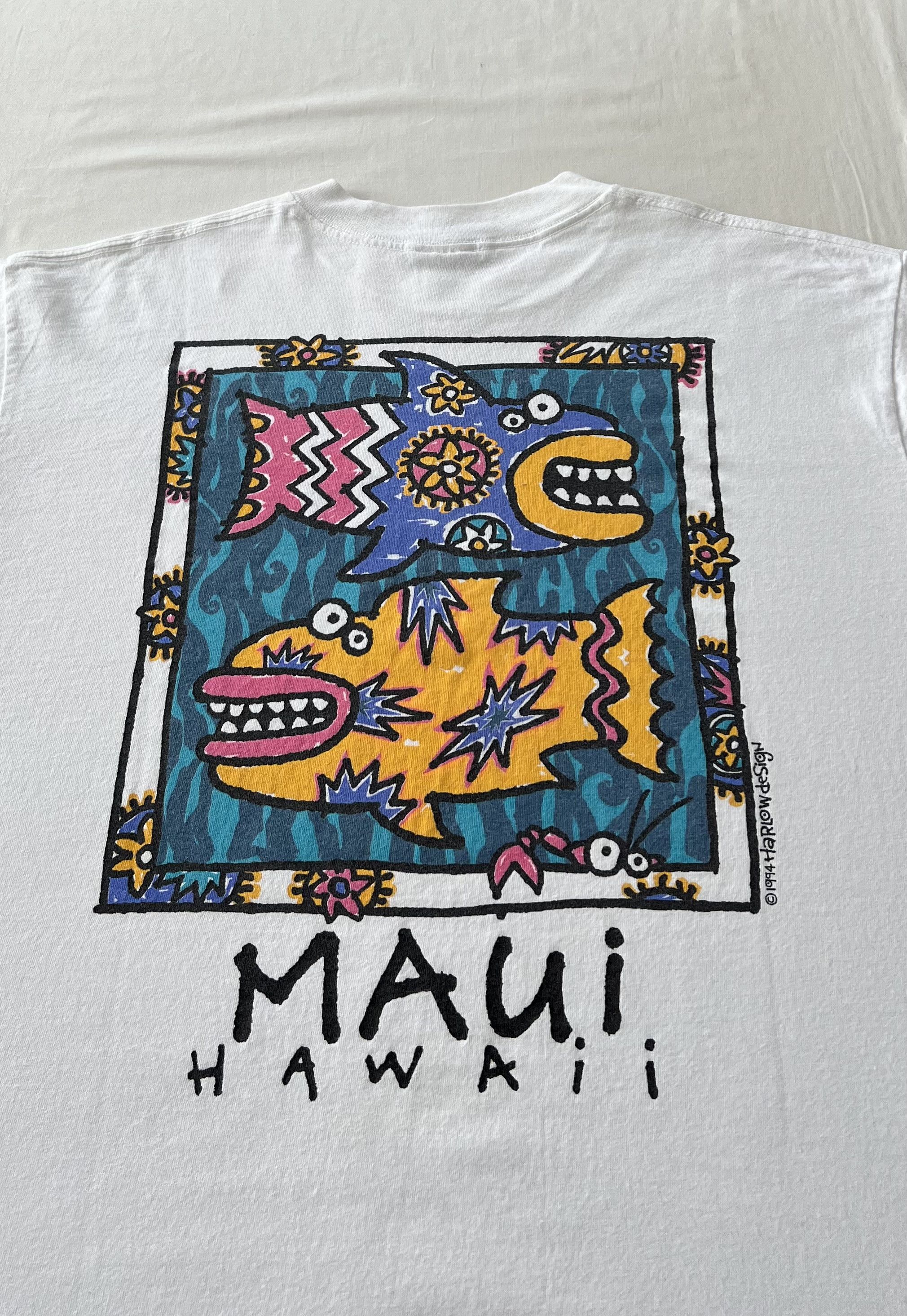 Vintage Vintage 1994 Maui Hawaii Harlow Design Surf Surfing Art Tee Size US XL / EU 56 / 4 - 12 Thumbnail