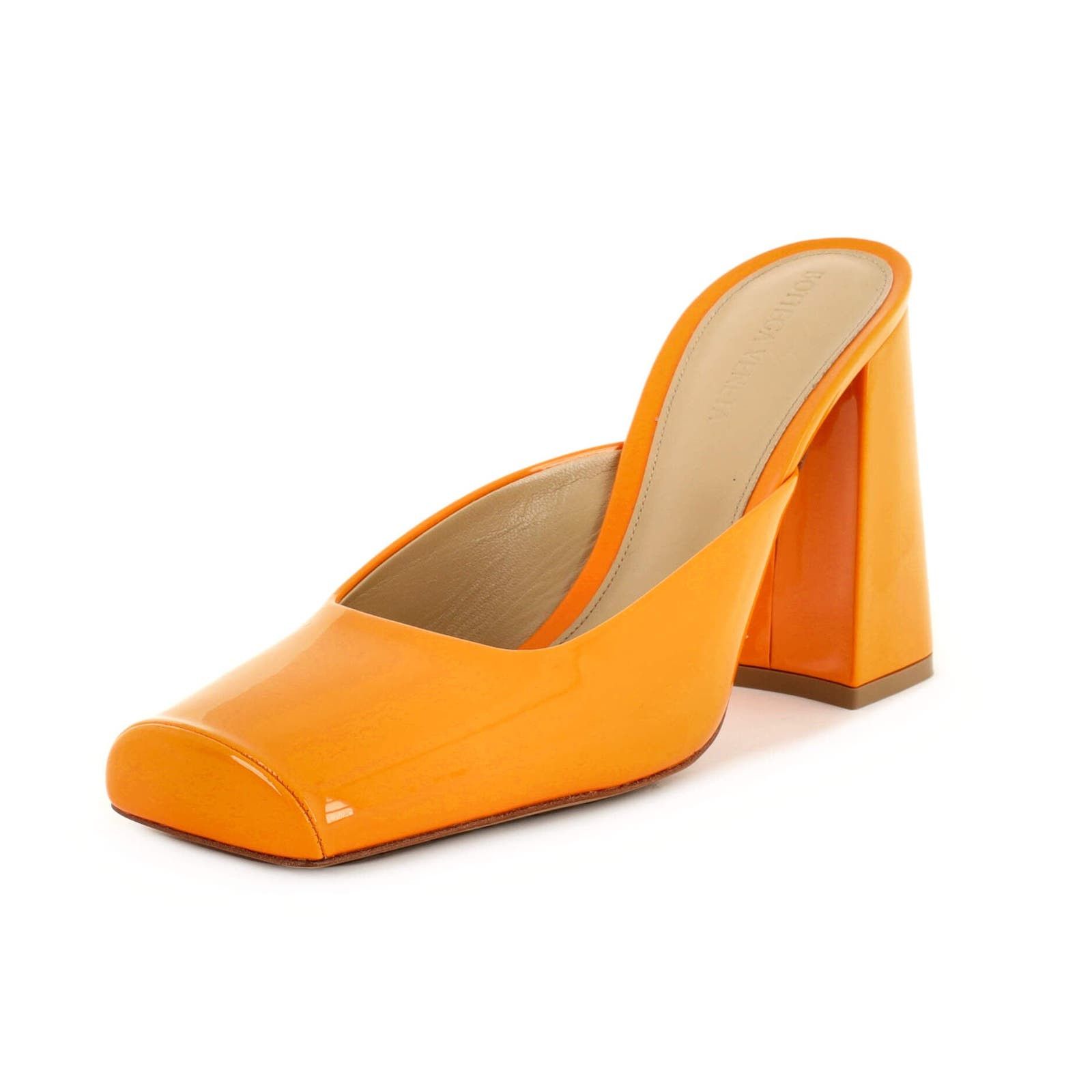 image of Bottega Veneta Women's Tower Pumps Patent None Shoes in Orange (Size 9)