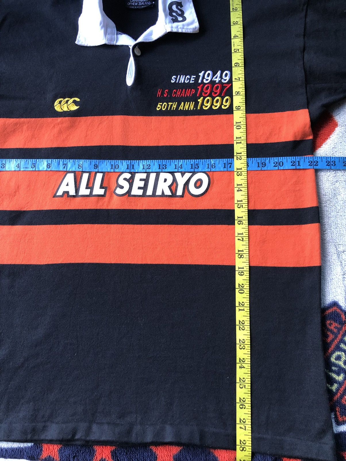 Canterbury of New Zealand Vintage 90's Canterbury Seiryo Rugby 50th Aniversary Sleeve Size US M / EU 48-50 / 2 - 16 Thumbnail