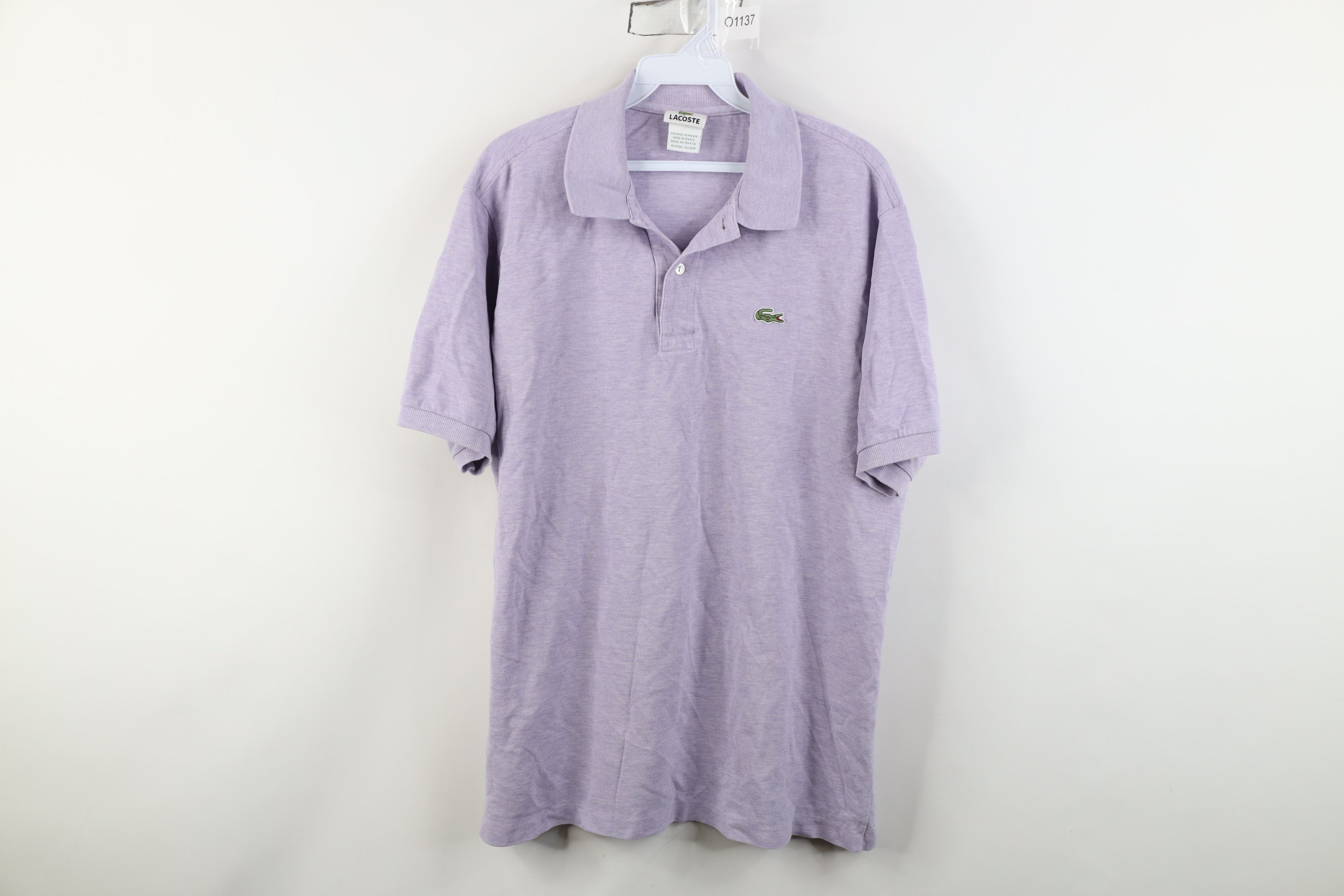 Lacoste Vintage Lacoste Croc Logo Knit Collared Polo Shirt Purple Size US L / EU 52-54 / 3 - 1 Thumbnail