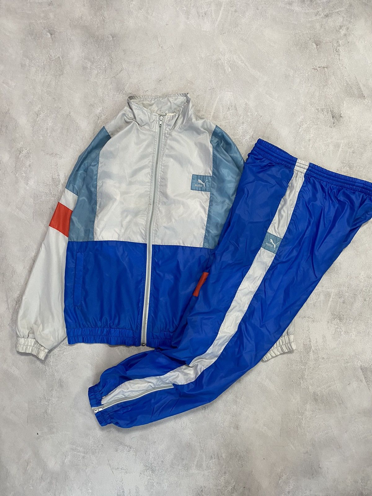 Puma × Vintage 💙 Vintage 90s track suit Puma Jacket + Pants oversized Size US 36 / EU 52 - 1 Thumbnail