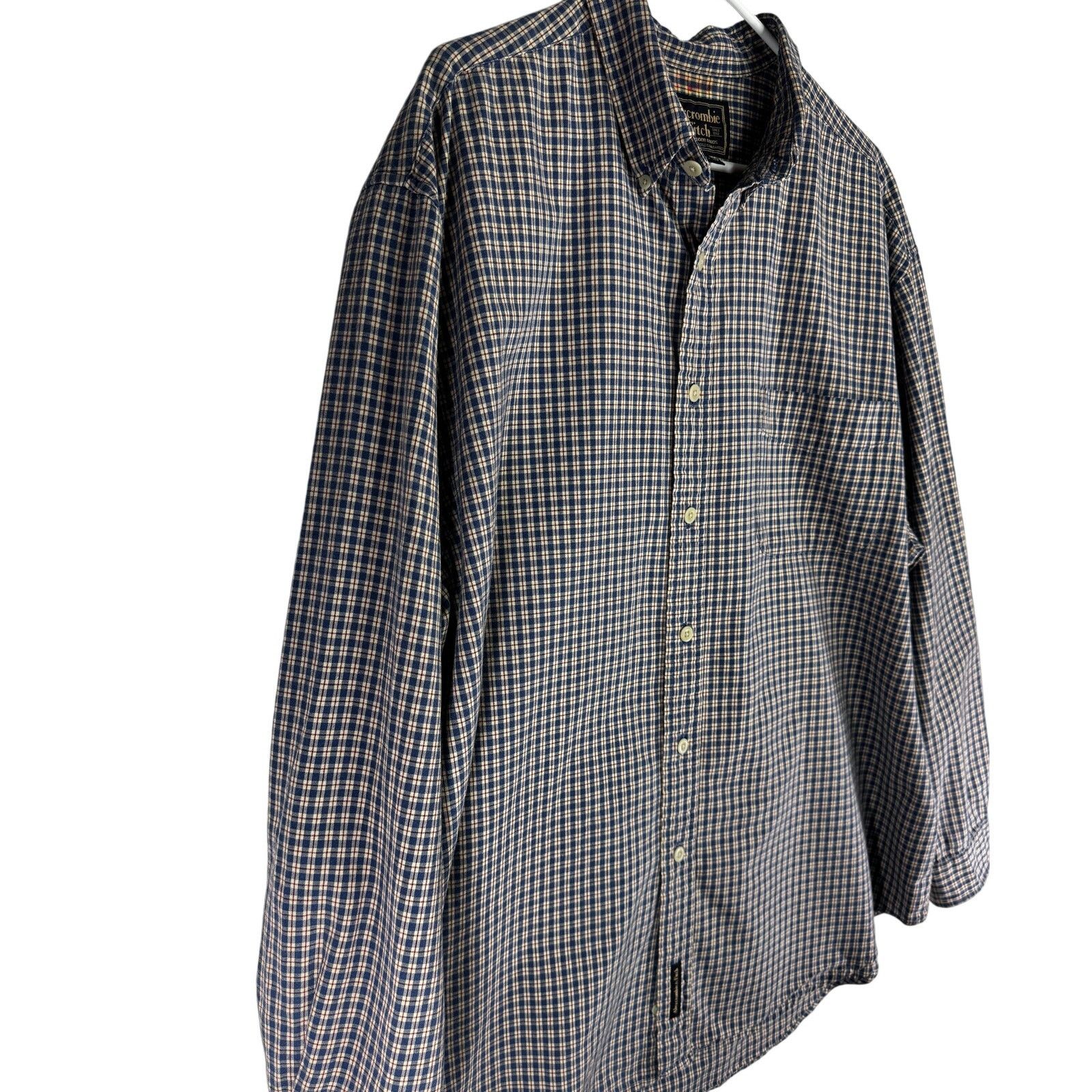 Abercrombie & Fitch Abercrombie Fitch Men's Button Shirt size L Checked Blue Y2K Size US L / EU 52-54 / 3 - 2 Thumbnail