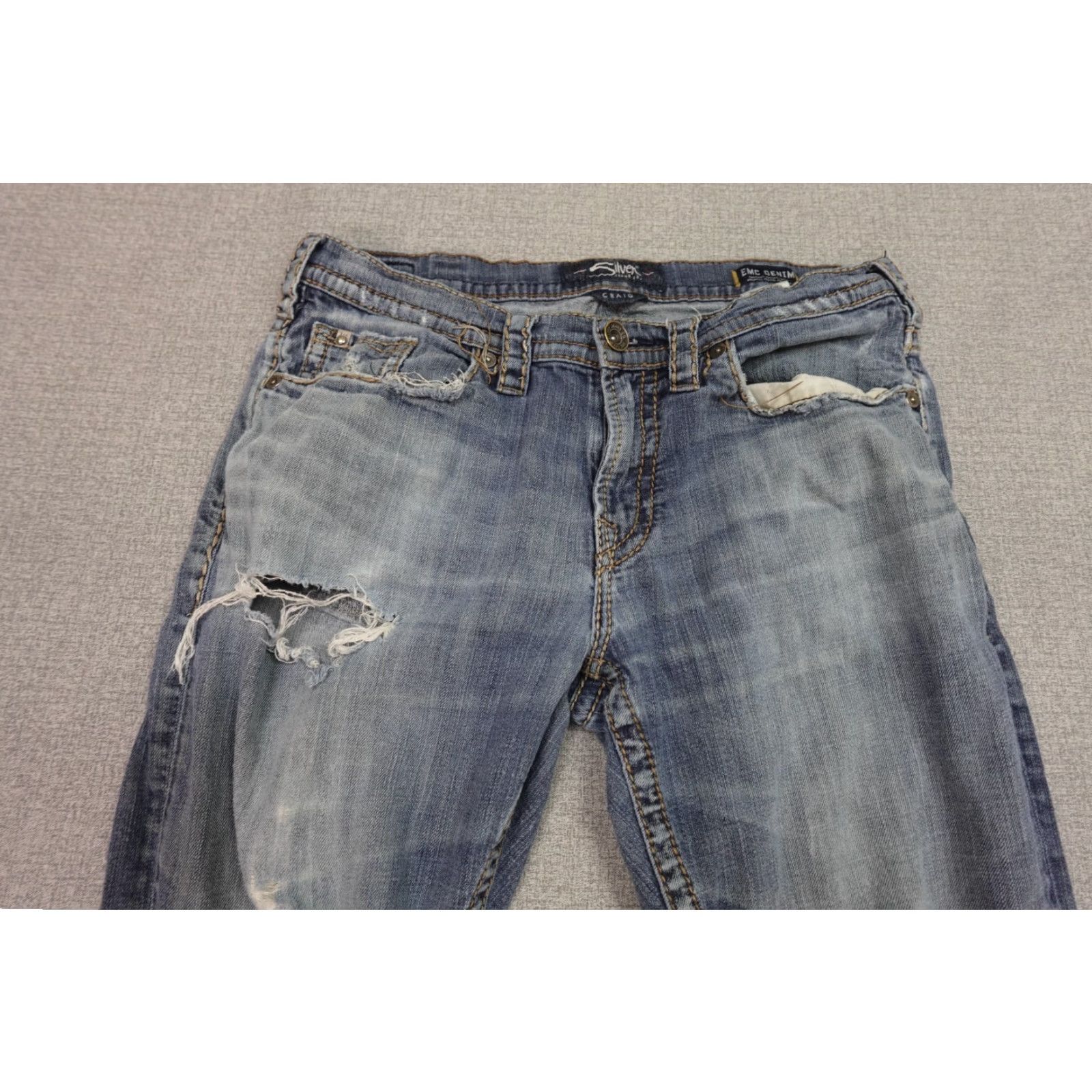Silver Jeans Co. Silver Jeans Jeans 36x30 Blue Craig EMC Denim Dark Wash Western Stretch Outdoors Men Size 36 Regular 5-Pocket USA Style Straight Size US 36 / EU 52 - 2 Thumbnail
