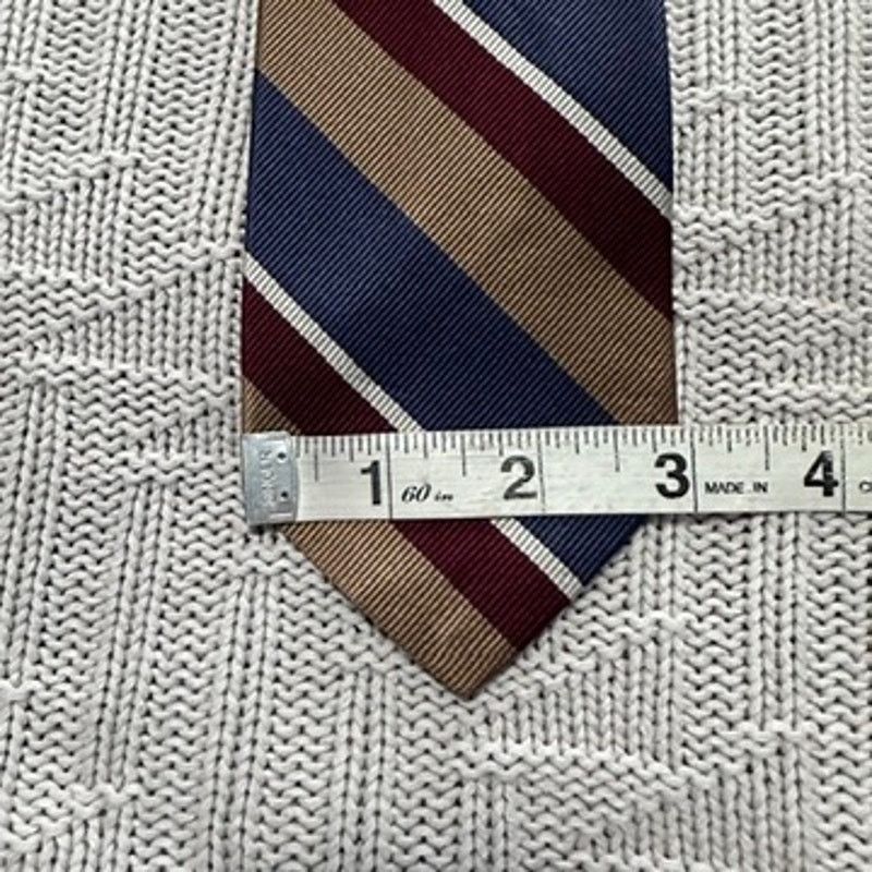 Saks Fifth Avenue Saks Fifth Avenue navy, gold, and maroon silk tie Size ONE SIZE - 6 Thumbnail