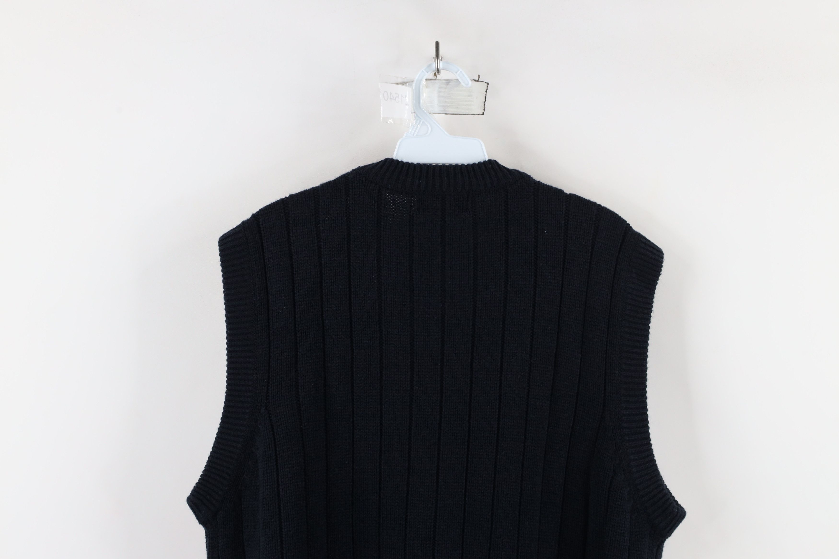 Vintage Vintage 90s Streetwear Cable Knit Cardigan Sweater Vest Blue Size US L / EU 52-54 / 3 - 8 Thumbnail