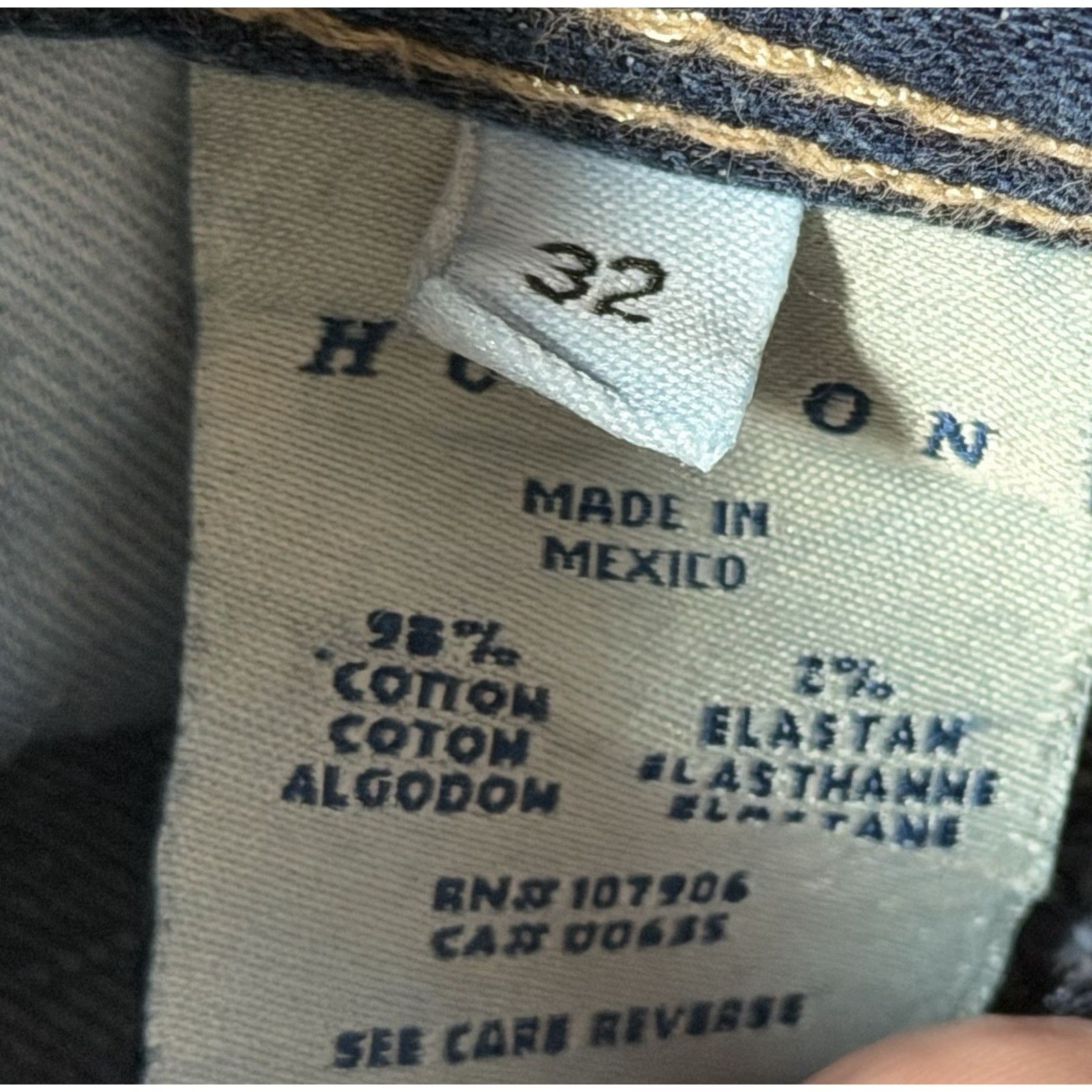 Hudson Hudson Men's Straight Jeans 32X31 Dark Blue Wash Button Fly Size US 32 / EU 48 - 8 Thumbnail