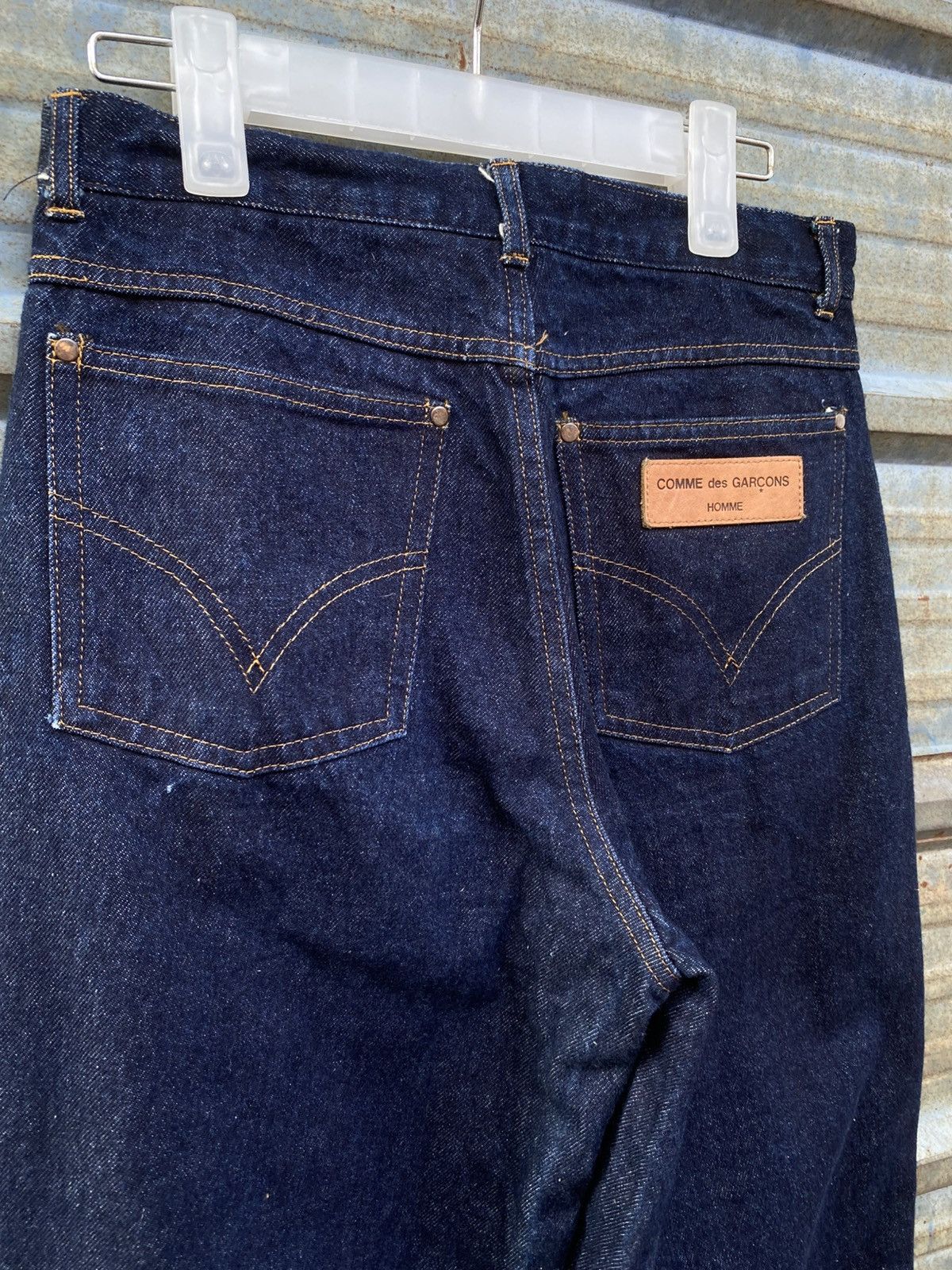 Comme des Garcons Homme AD1989 Comme Des Garcons Homme Raw Denim Leather Patch Pants Size US 28 / EU 44 - 4 Thumbnail