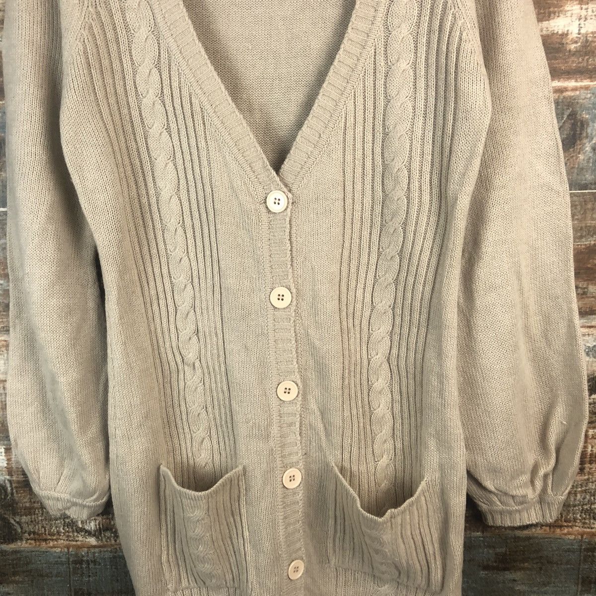 Homespun Knitwear × Japanese Brand DL Know Beans Brown Long Cardigan Kntwear #C539 Size XS / US 0-2 / IT 36-38 - 5 Thumbnail
