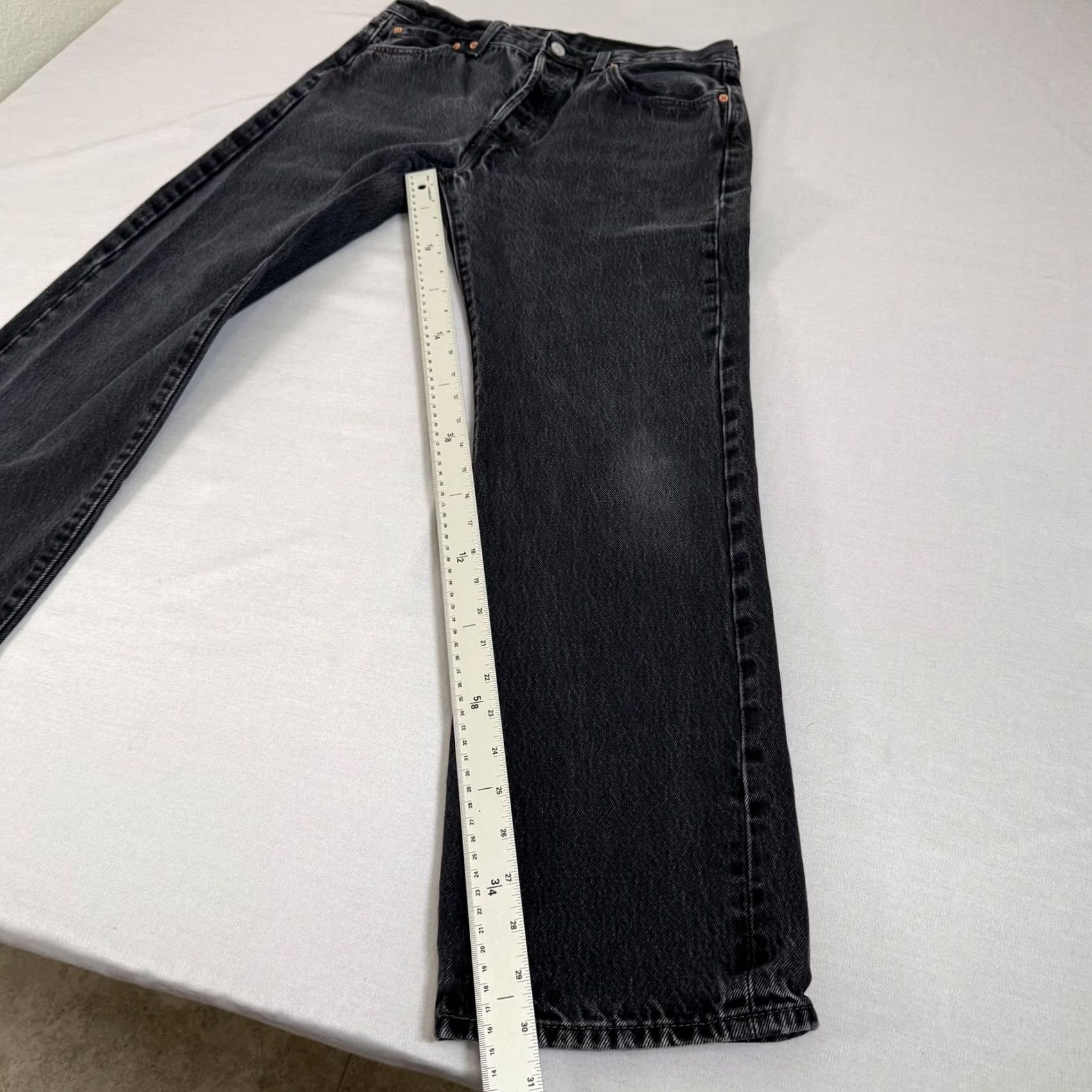 Levi's Levi's Jeans Mens 33x30 Black 501 Straight Fit Distressed Denim Pants Y2K Size US 33 - 4 Thumbnail