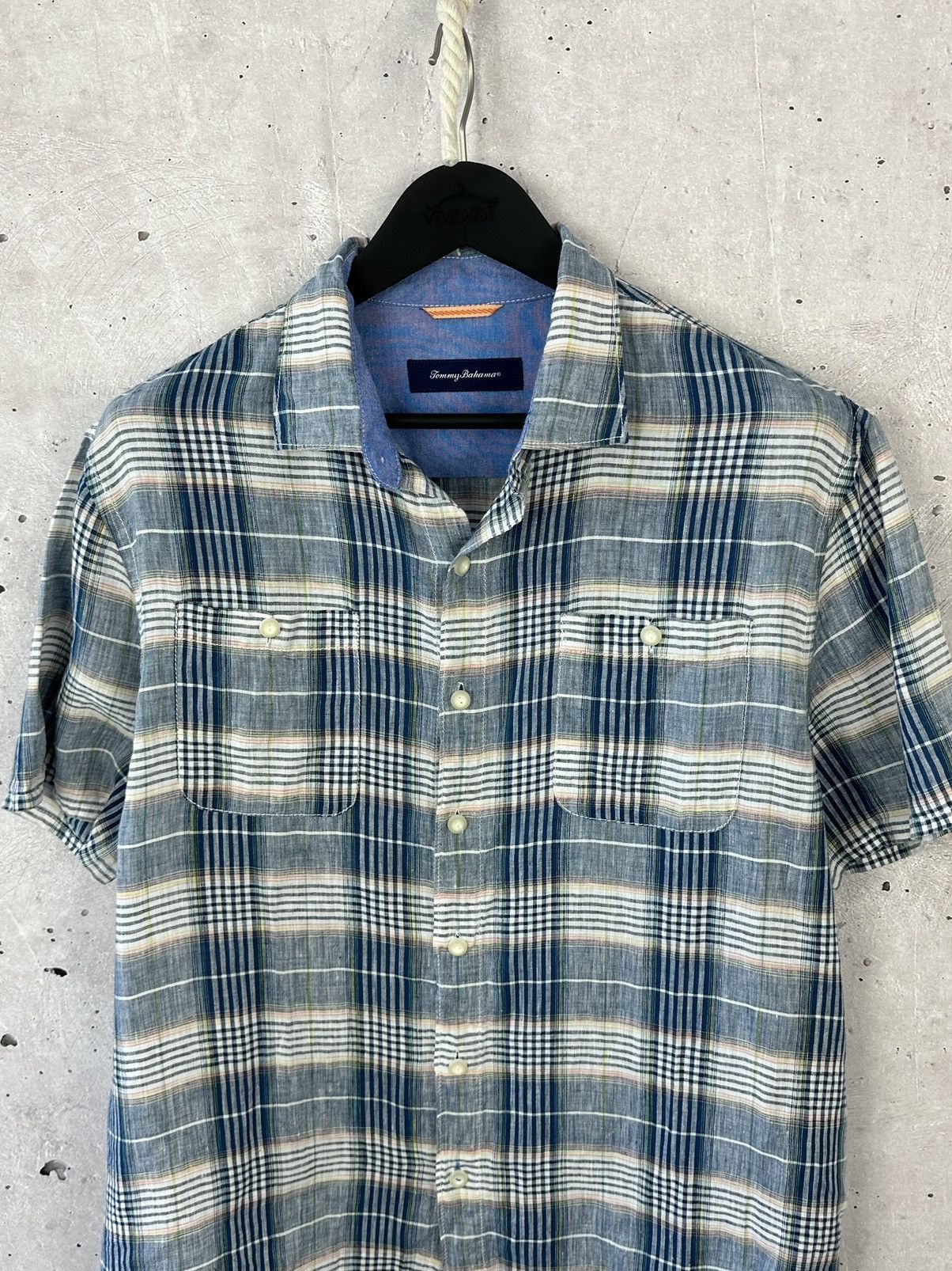 Designer × Tommy Bahama Tommy Bahama Linen Check Short Sleeve Shirt Size US L / EU 52-54 / 3 - 2 Thumbnail